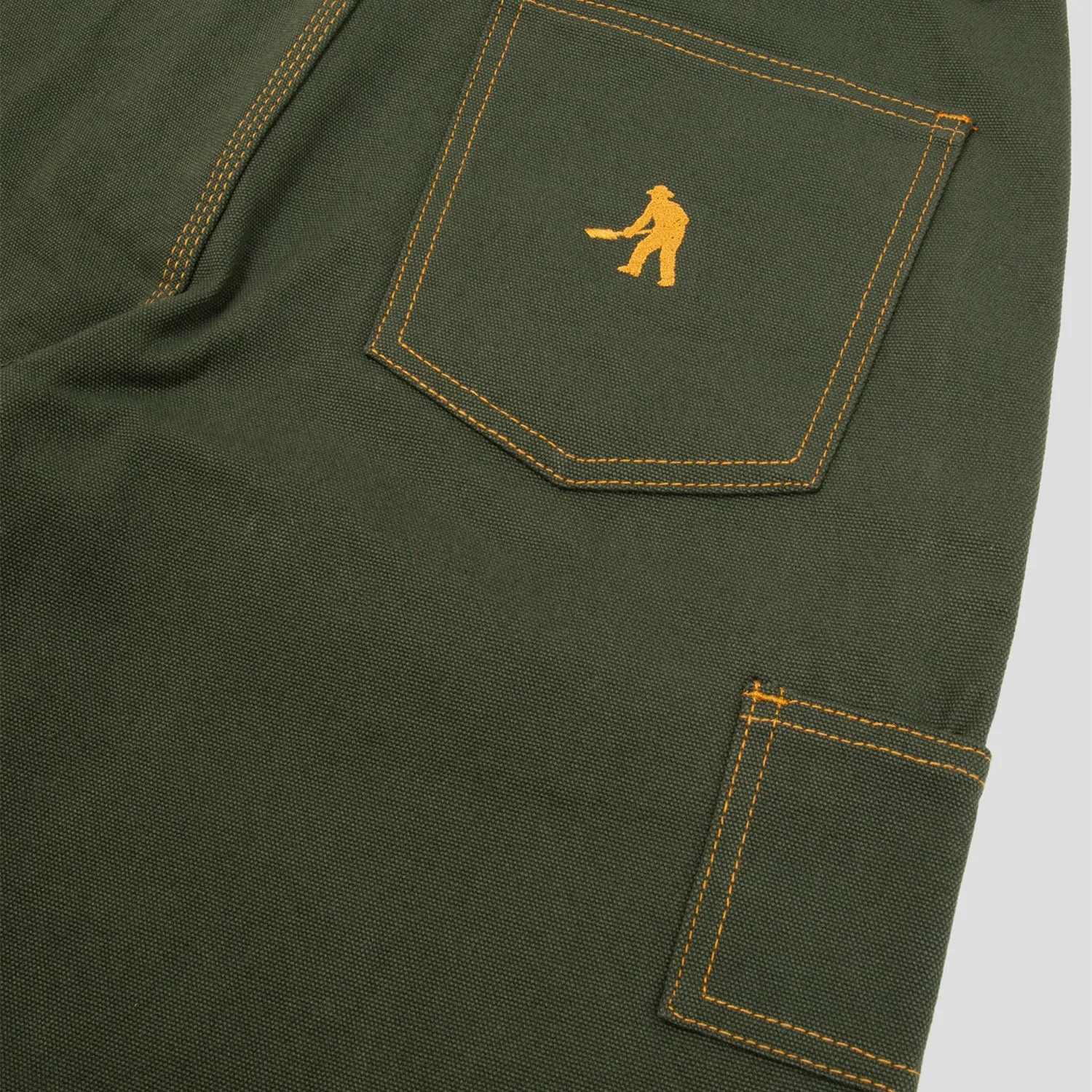Yarn Dyed Pattern PASS~PORT "DIGGERS CLUB" SHORTS OLIVE - CONTRAST STITCH