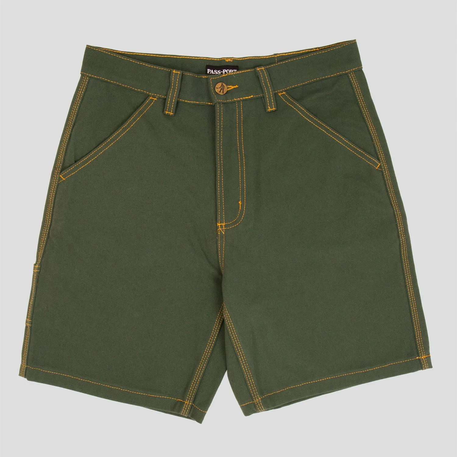 PASS~PORT "DIGGERS CLUB" SHORTS OLIVE - CONTRAST STITCH Sporty Performance Daily Essential
