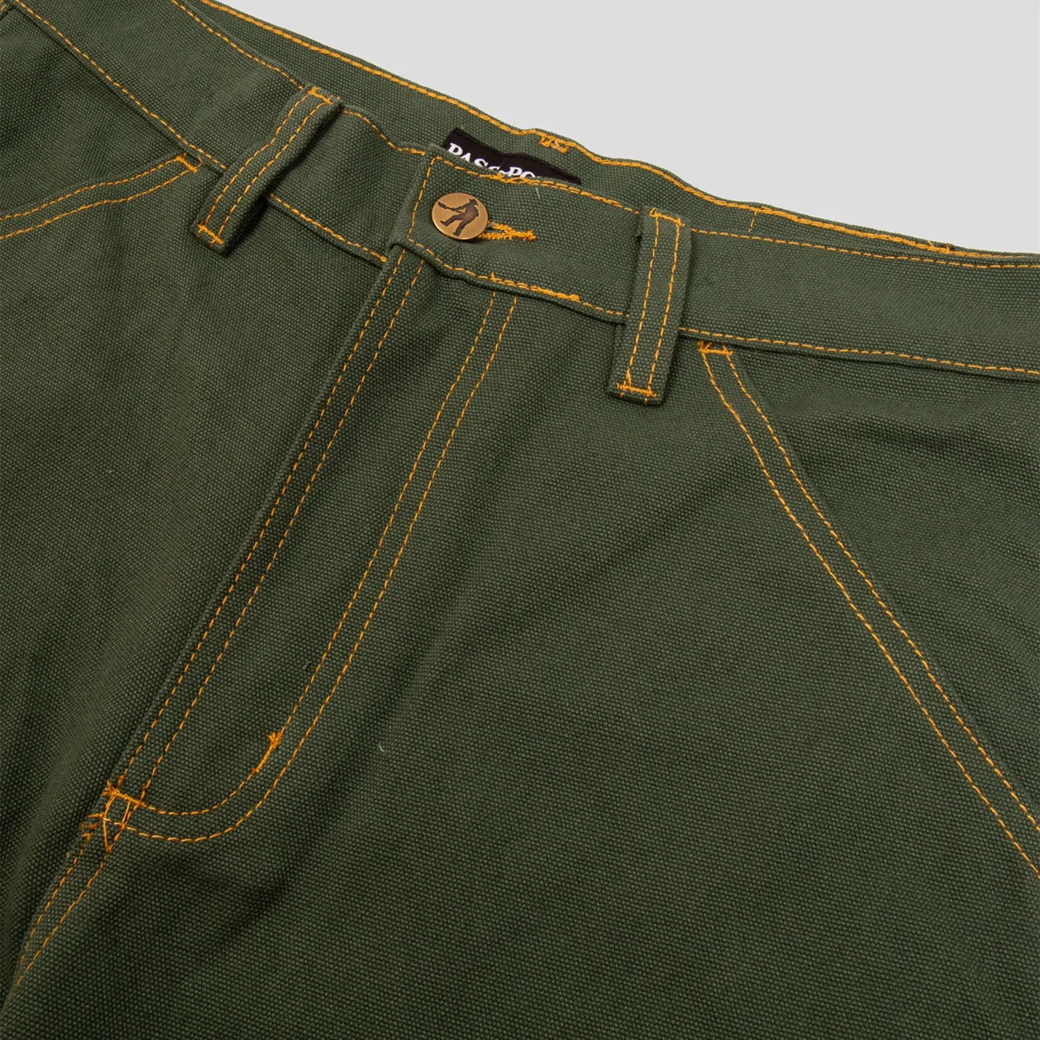 Non Restrictive Fit PASS~PORT "DIGGERS CLUB" SHORTS OLIVE - CONTRAST STITCH