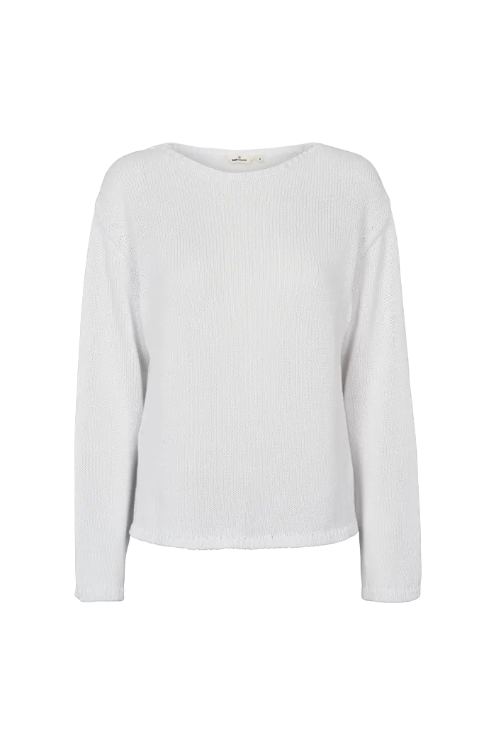 Cia Boat Neck - Bright White Durable Stitching