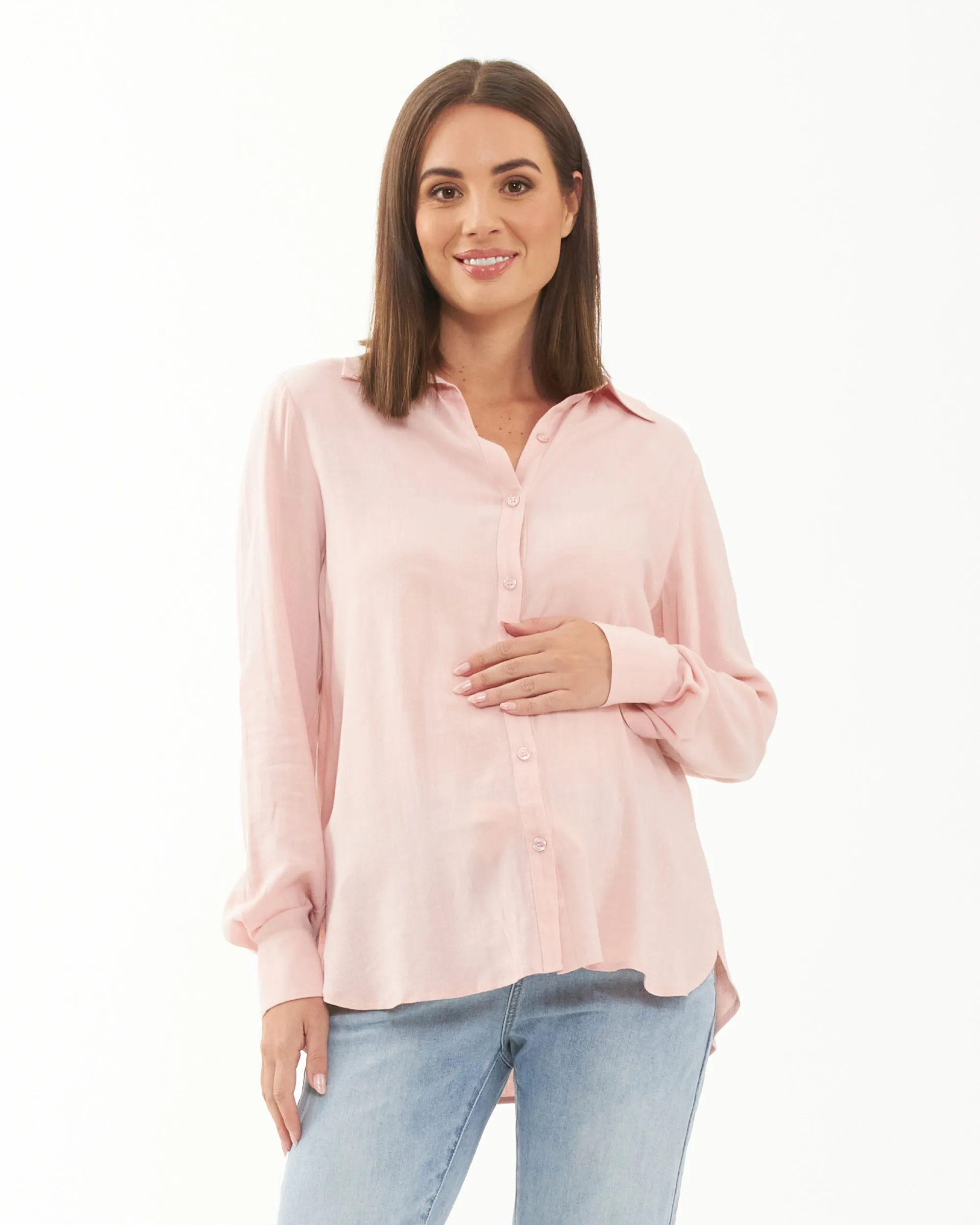 Clara Relaxed Shirt  Soft Pink Basic Essentials