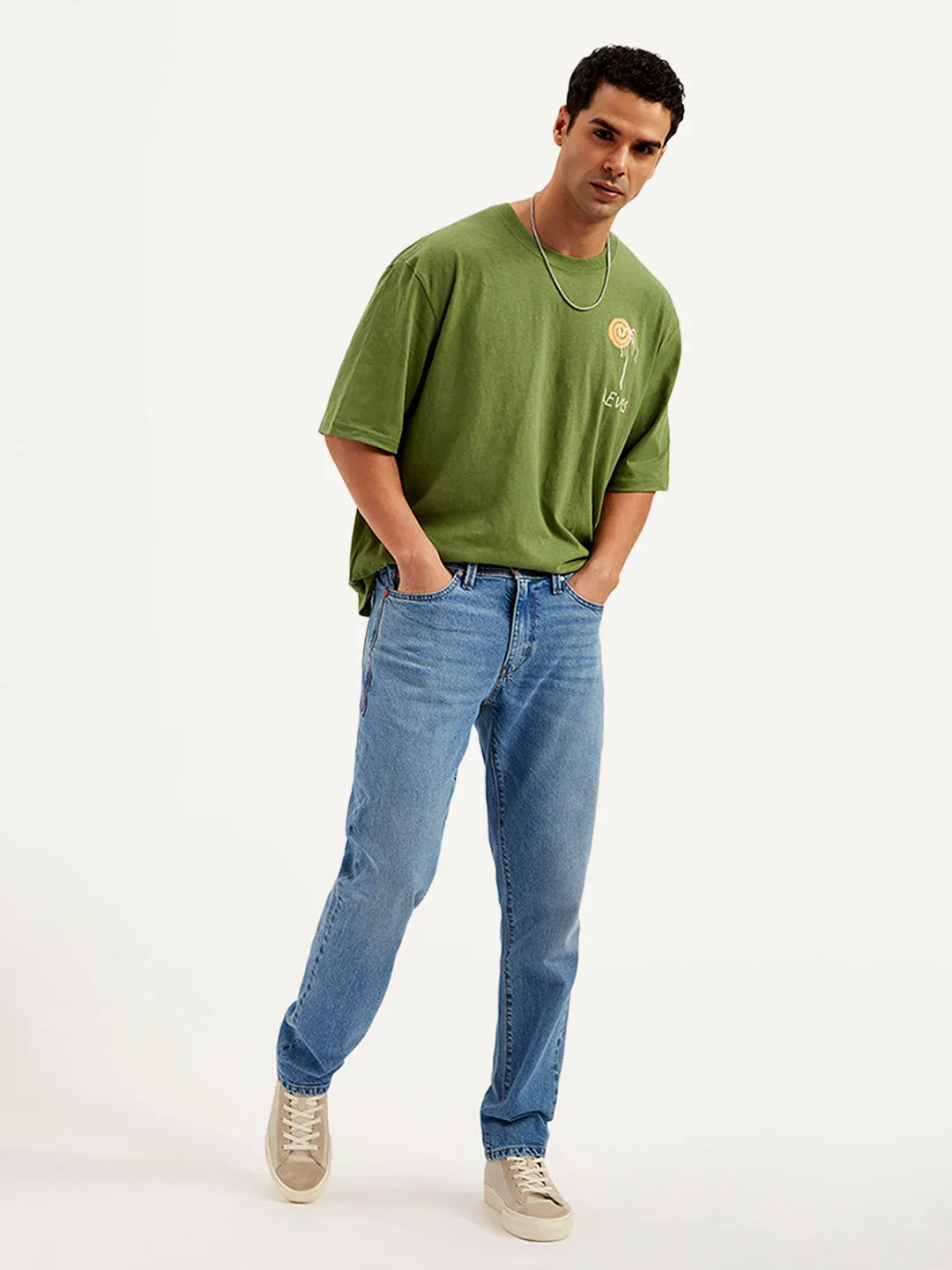 Tailored Fit Men's 541 Blue Athletic Tapered Fit Mid Rise Jeans