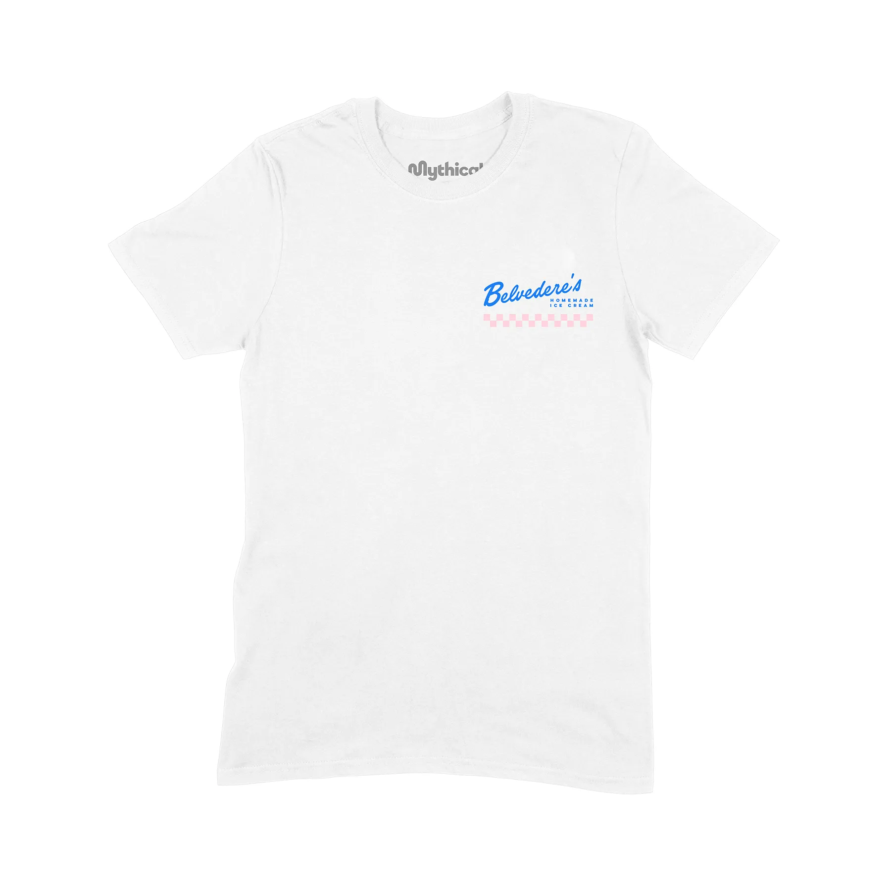 Belvedere's Ice Cream Shop Tee (Vanilla) Raw Hem Finish