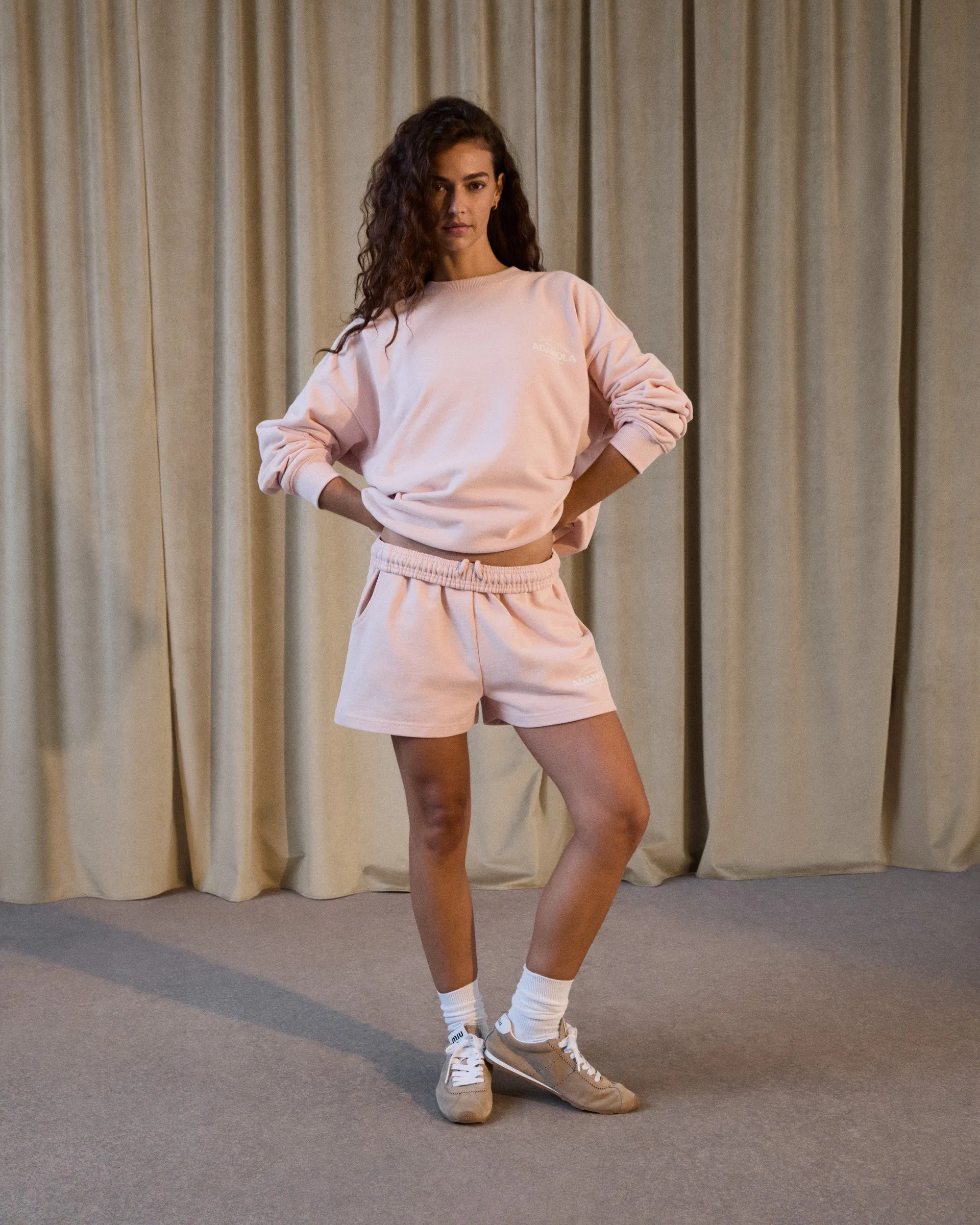 Classics Sweat Shorts - Blush Pink/Marshmallow White Flexible Waist Sport Ready Wear