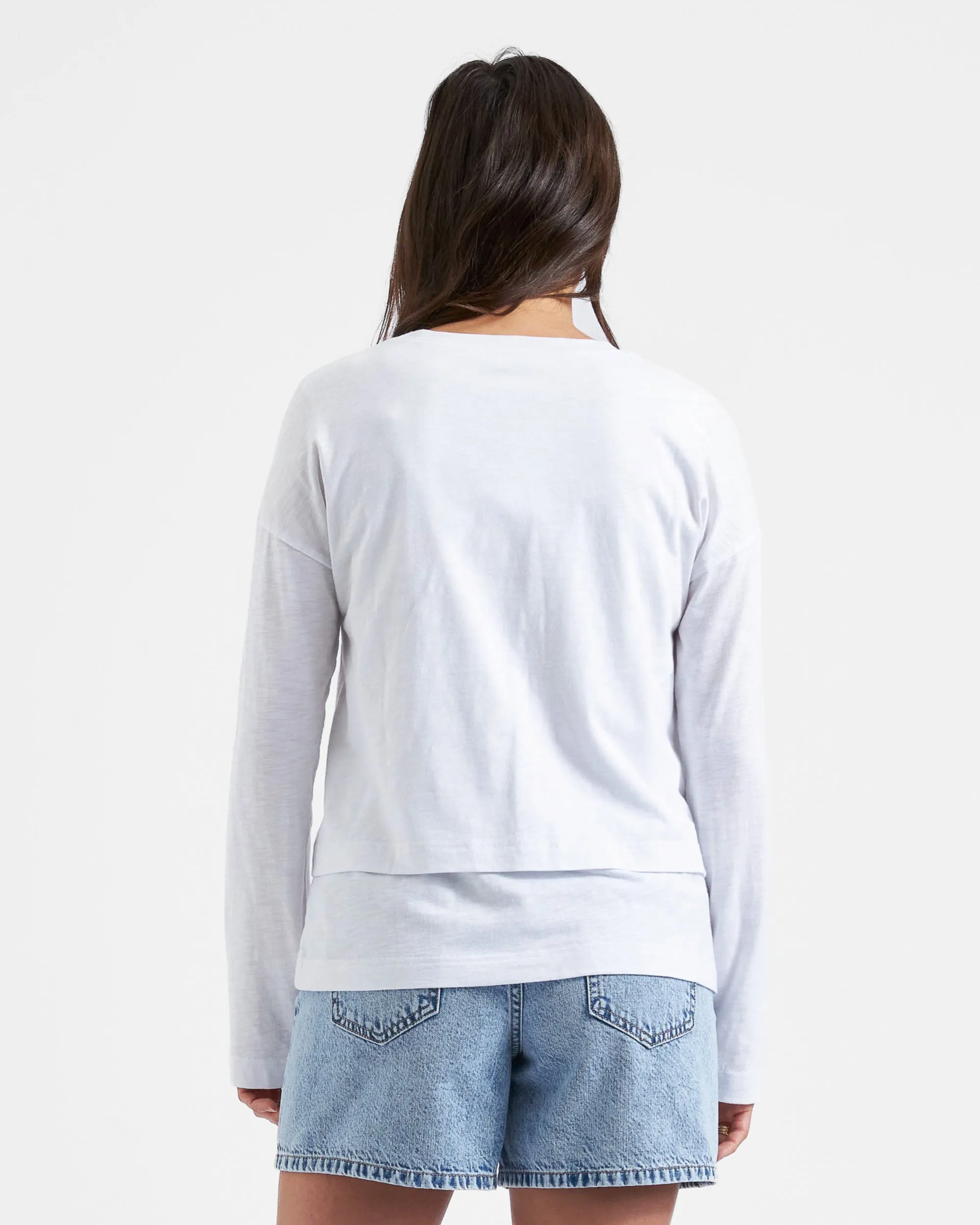 Claud Long Sleeve Nursing Top White Easy Dressing