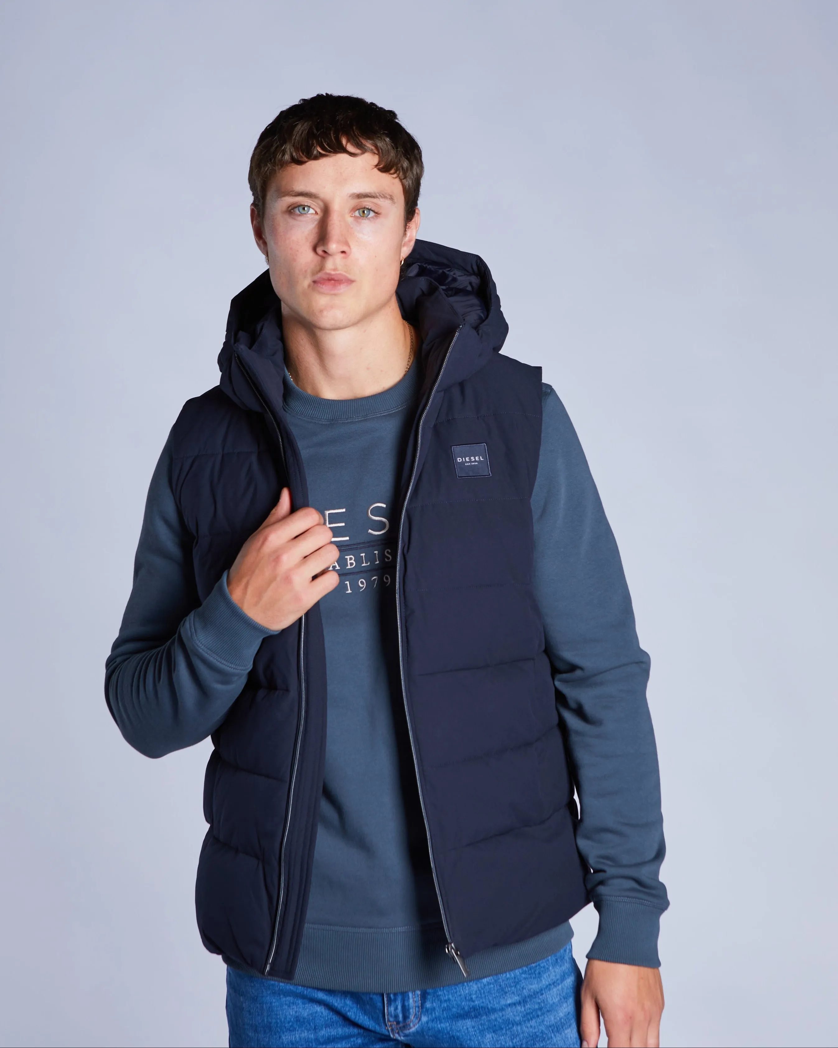 Dennis Gilet Midnight Blue AdjustableDrawcordHem Cozy Comfort