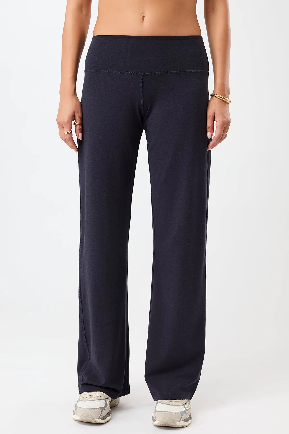 Wide Leg Pants - Night Sky Light Reflective Details Flat Lock Seams