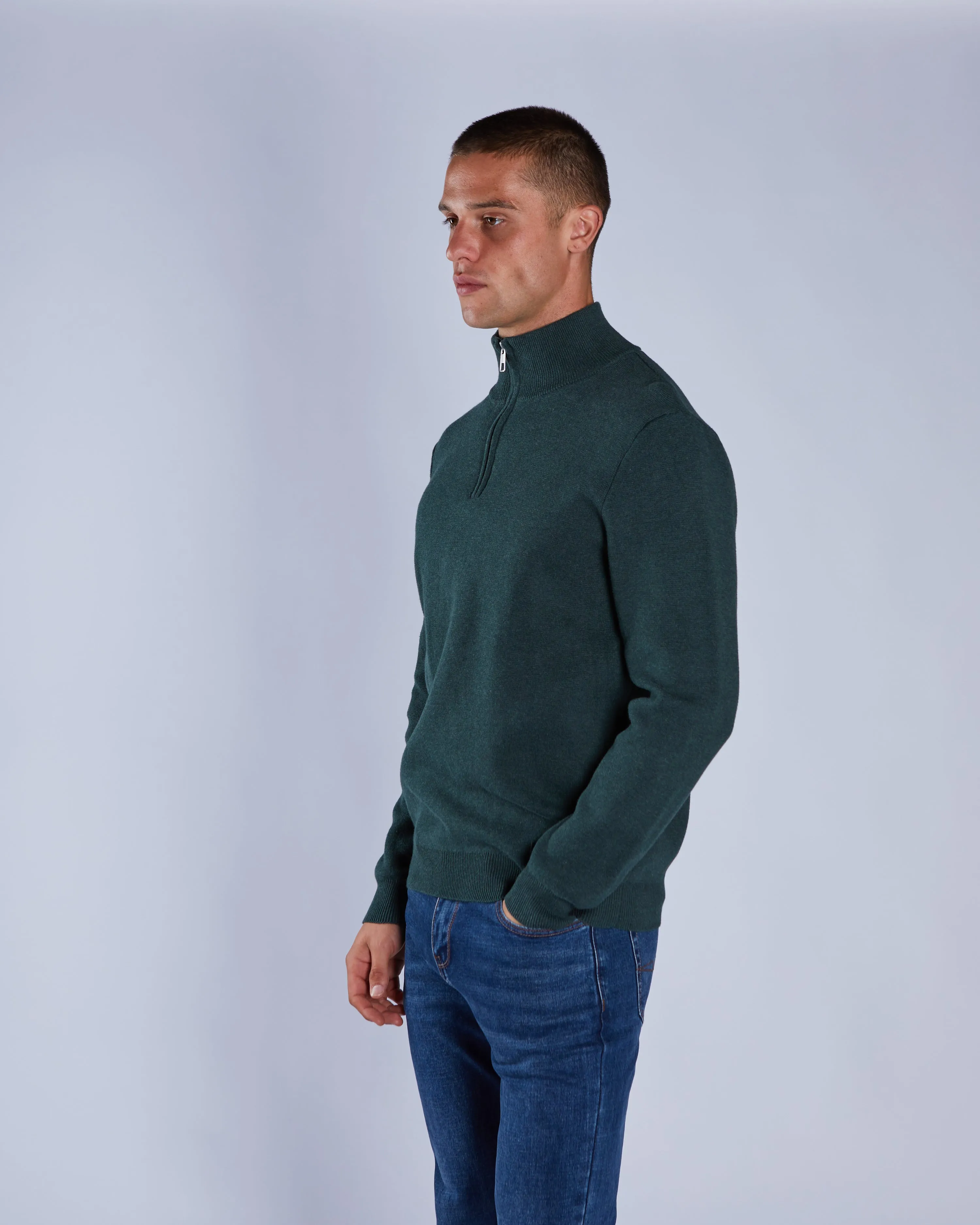 Colter Half Zip College Green Marl Street Comforted