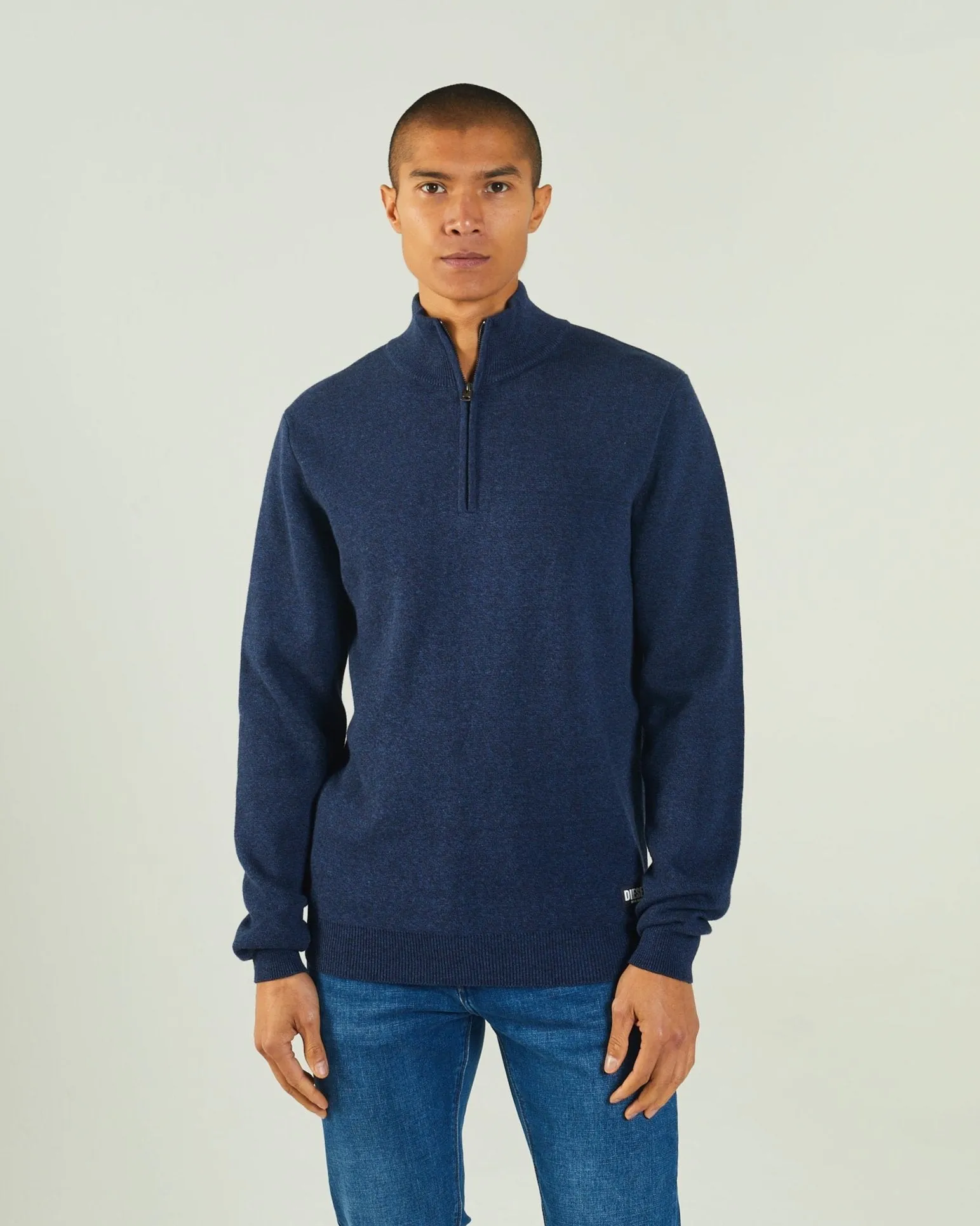 Breathable mesh lining Street Comforted Colter Half Zip Space Blue Marl