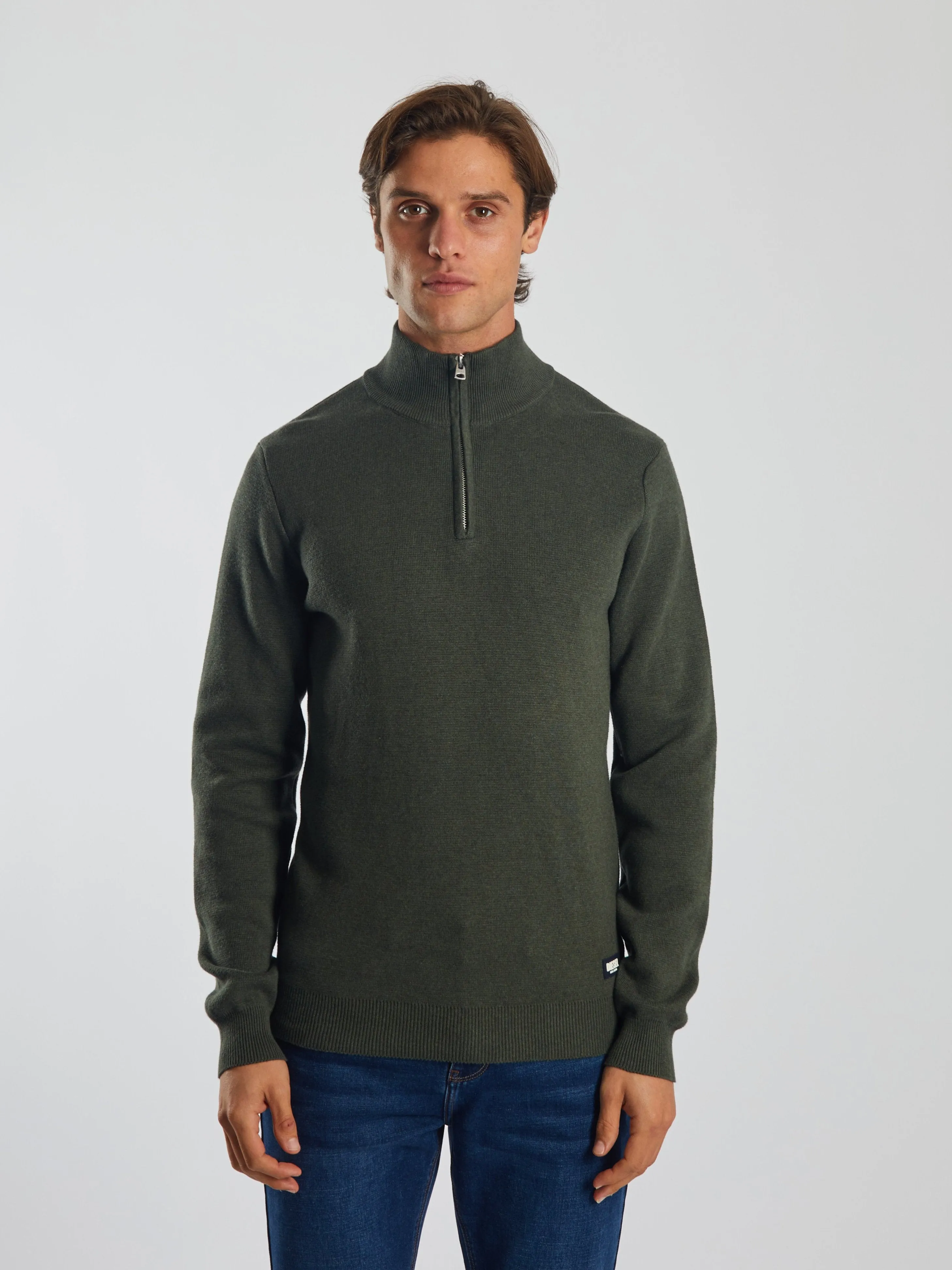 Colter Half Zip Workwear Green Marl Cozy Design