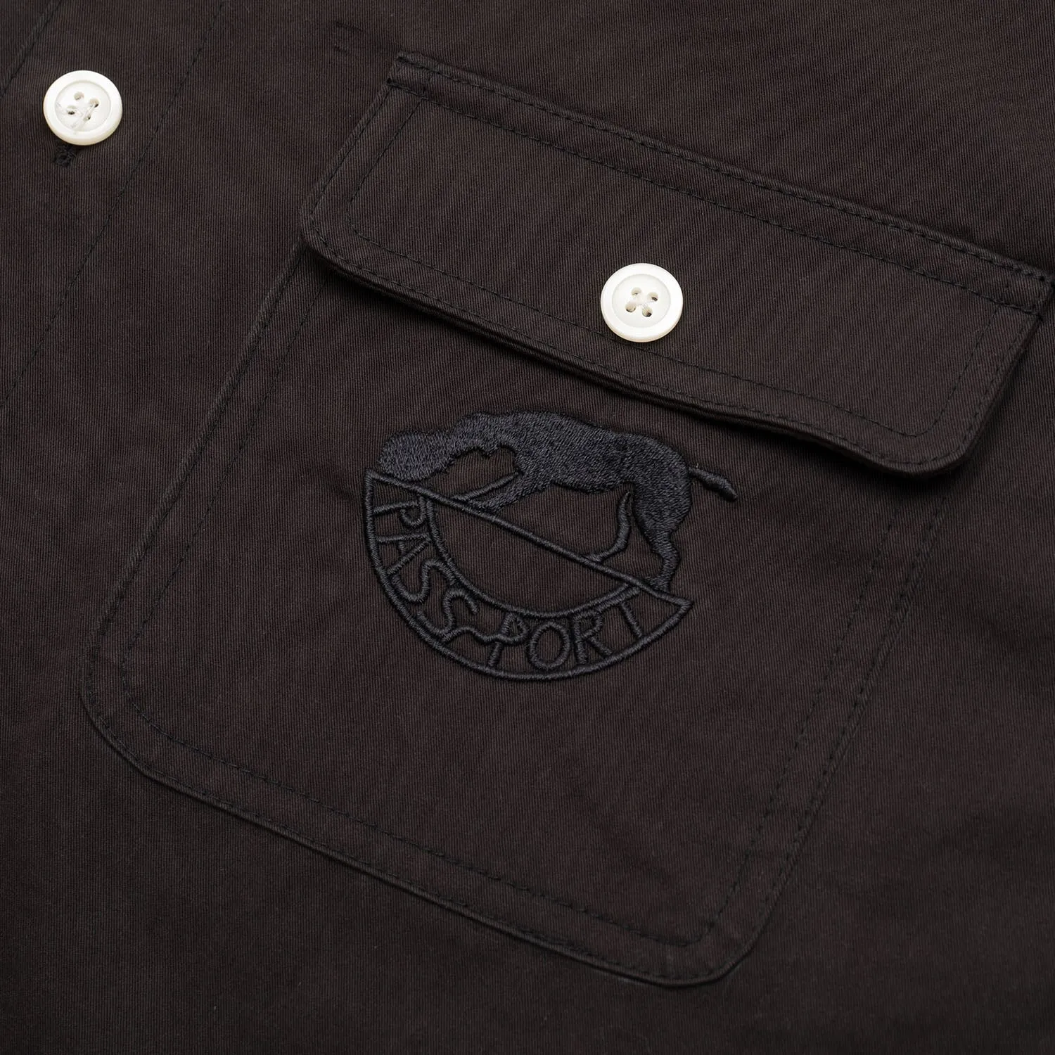 Minimalist Fit Pass~Port Fretworks Vineyard Shirt Long-sleeve - Black