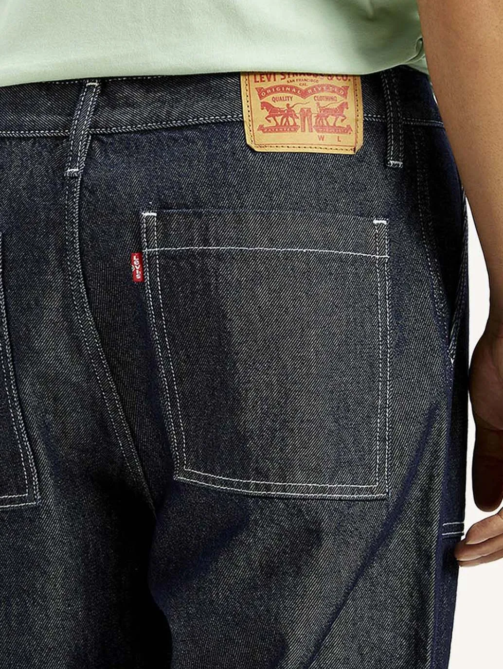 Button Fly Option Men's 568 Dark Indigo Loose Fit Mid Rise Jeans