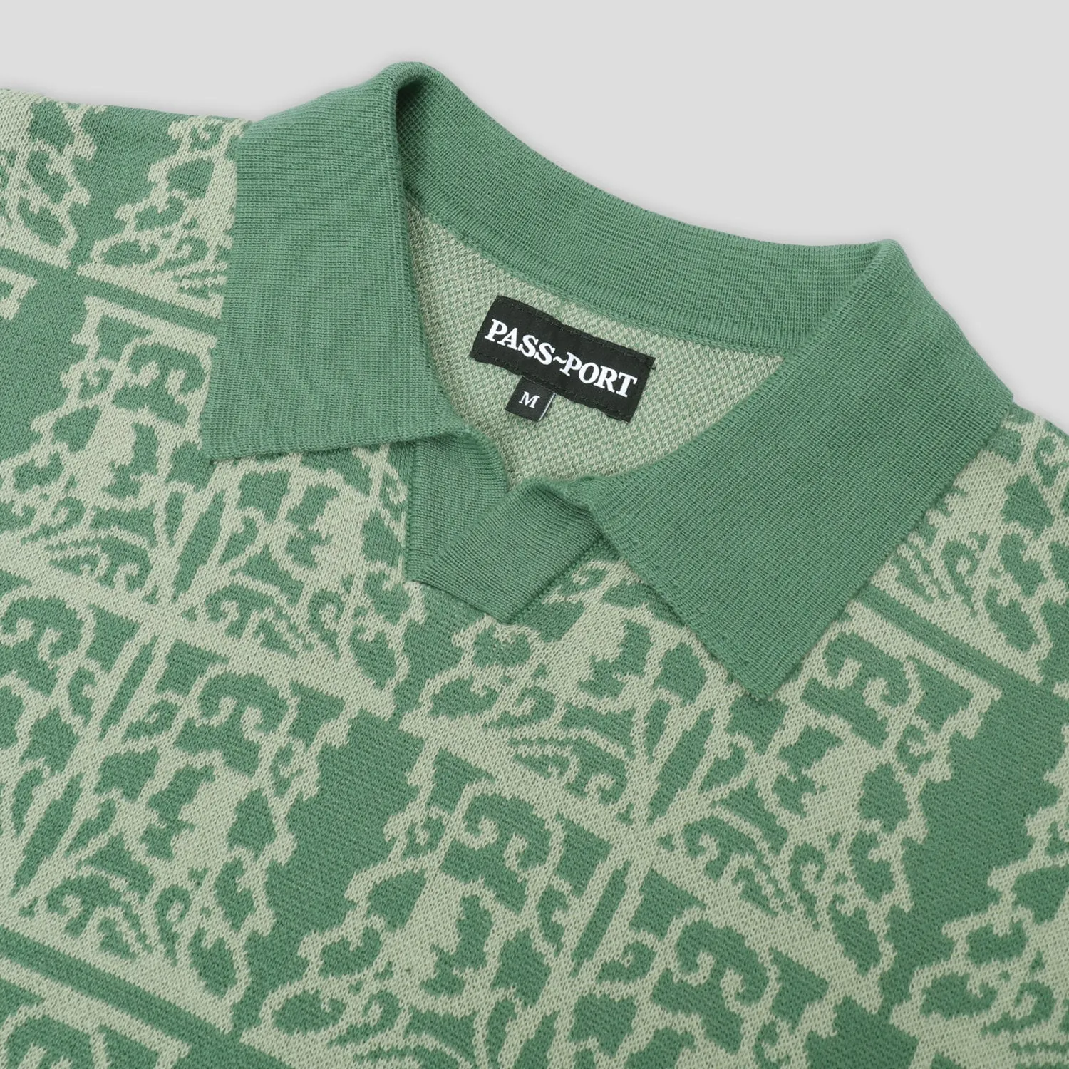 All-Occasion Wear Streetwear Pass~Port Fretworks Knit Polo - Seafoam Green
