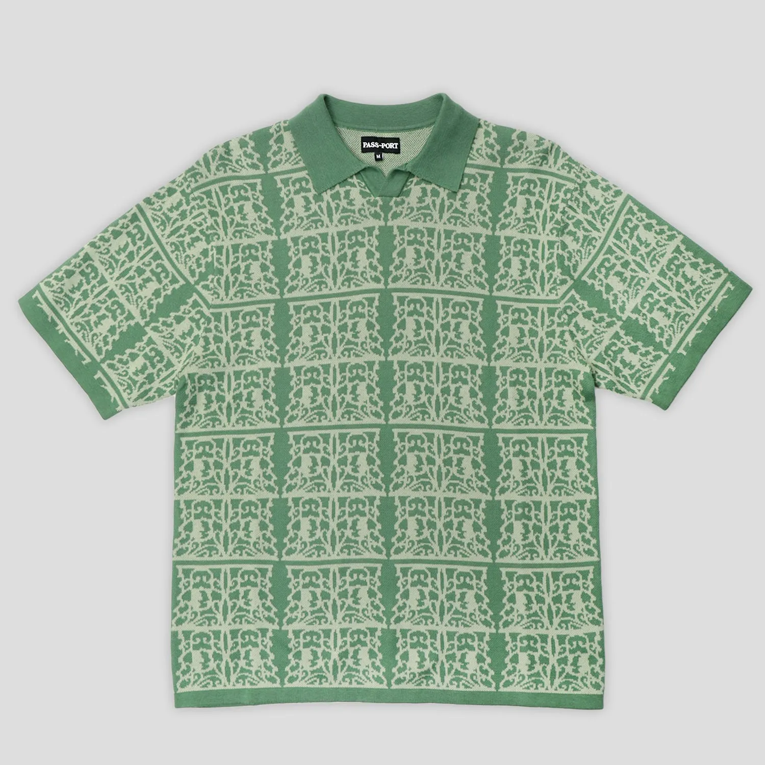 Stretch Material Pass~Port Fretworks Knit Polo - Seafoam Green