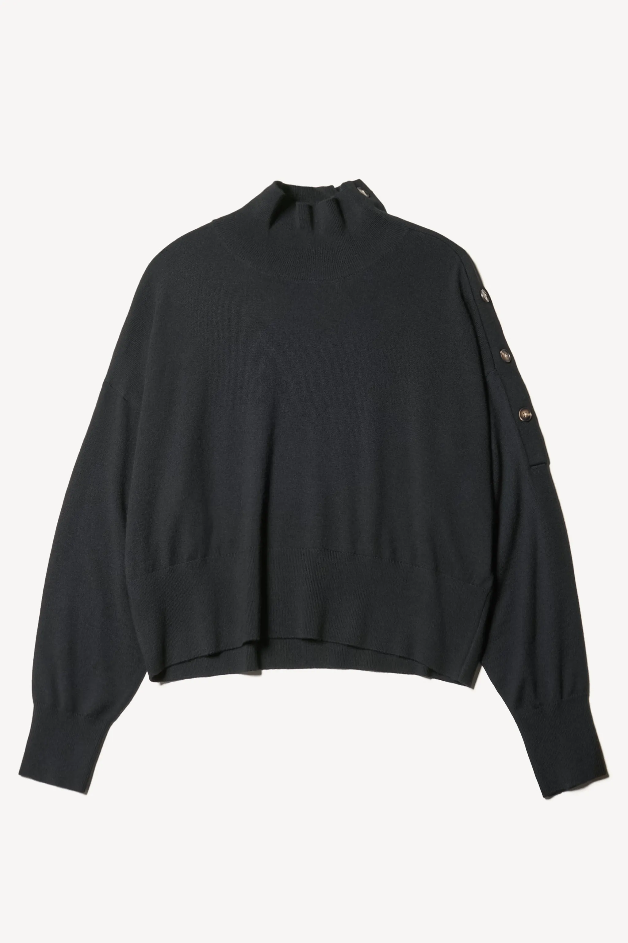 Impart Mock Neck Knit Black Compression Fit