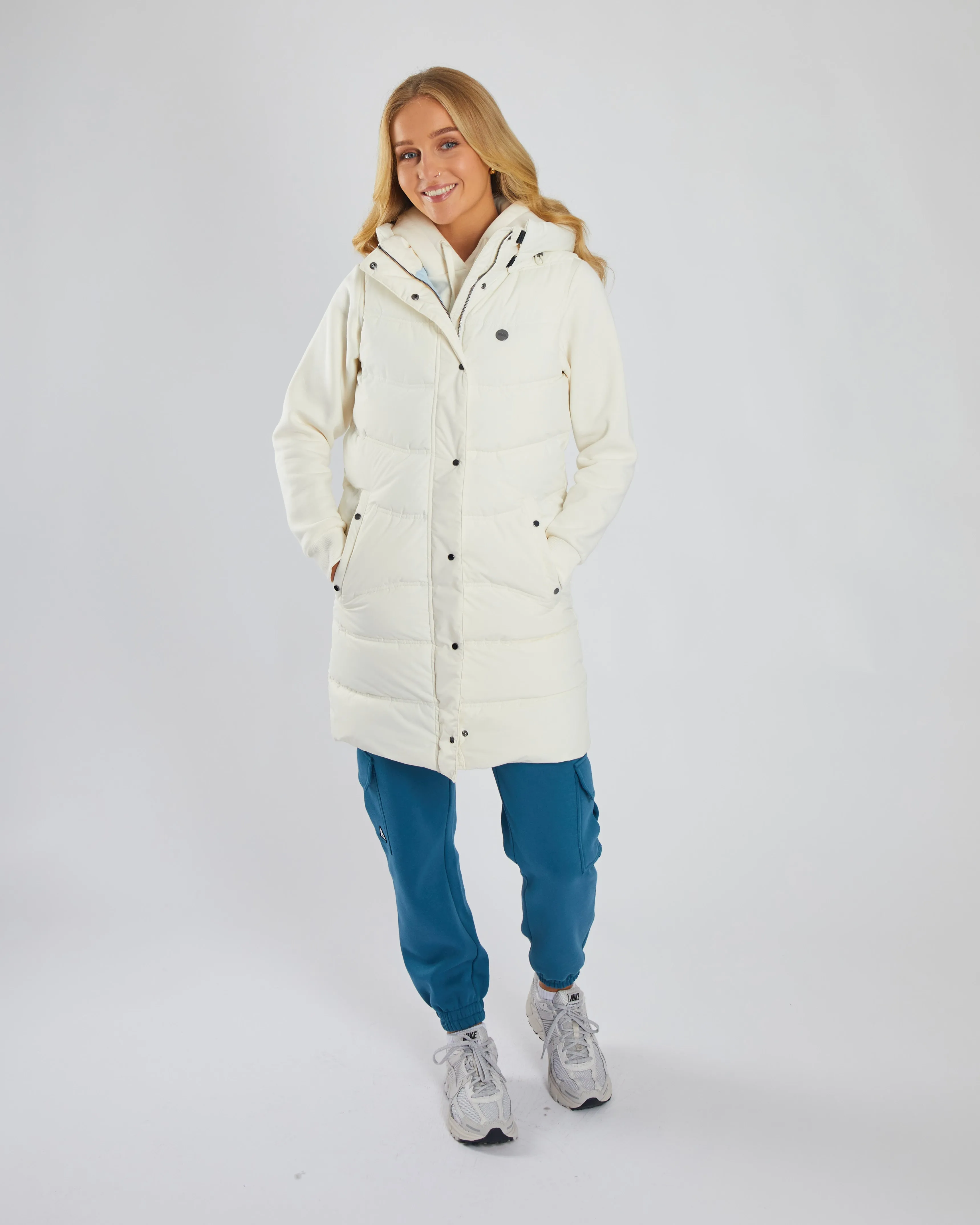 Snag Free Zipper Technology Bena Gilet Powder White