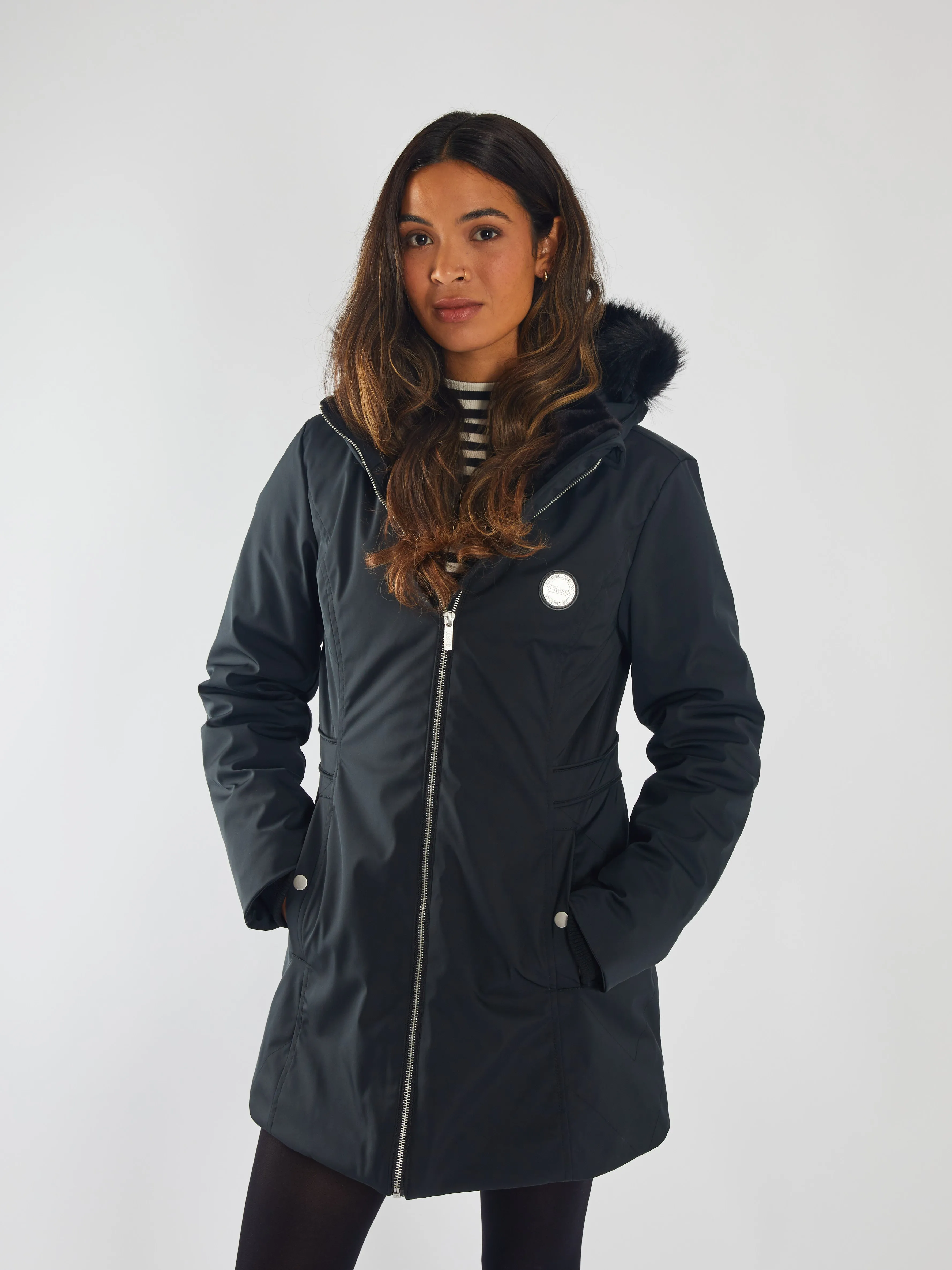 Oona Jacket Jet Black Laser Cut Vents AntiPillingFinish