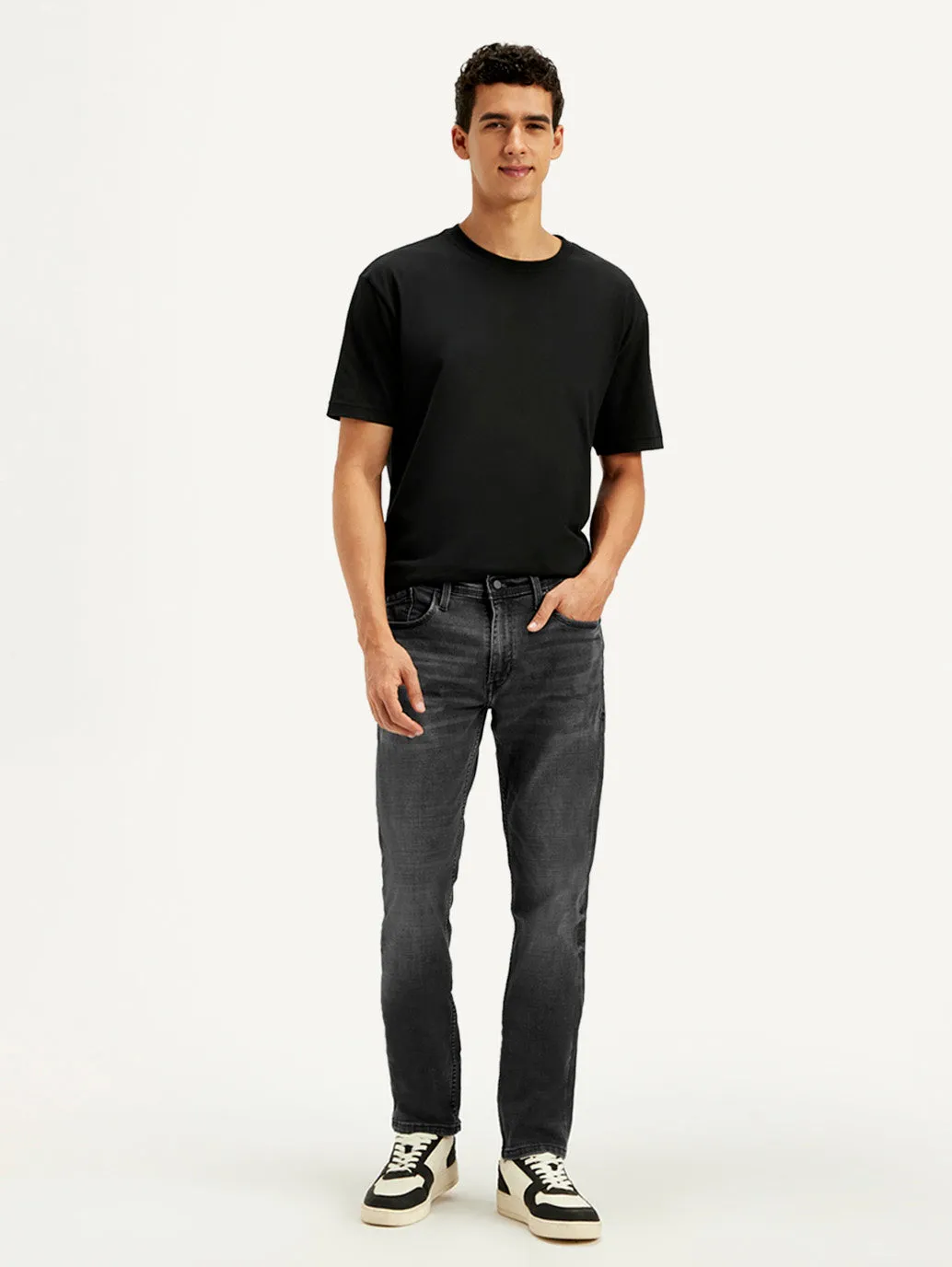 Men's 511 Charcoal Grey Slim Fit Mid Rise Jeans Flexible Style