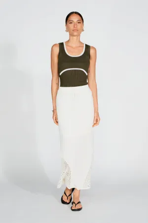 Cosetta Knit Midi Skirt - Ivory Breathable mesh autumn maternity