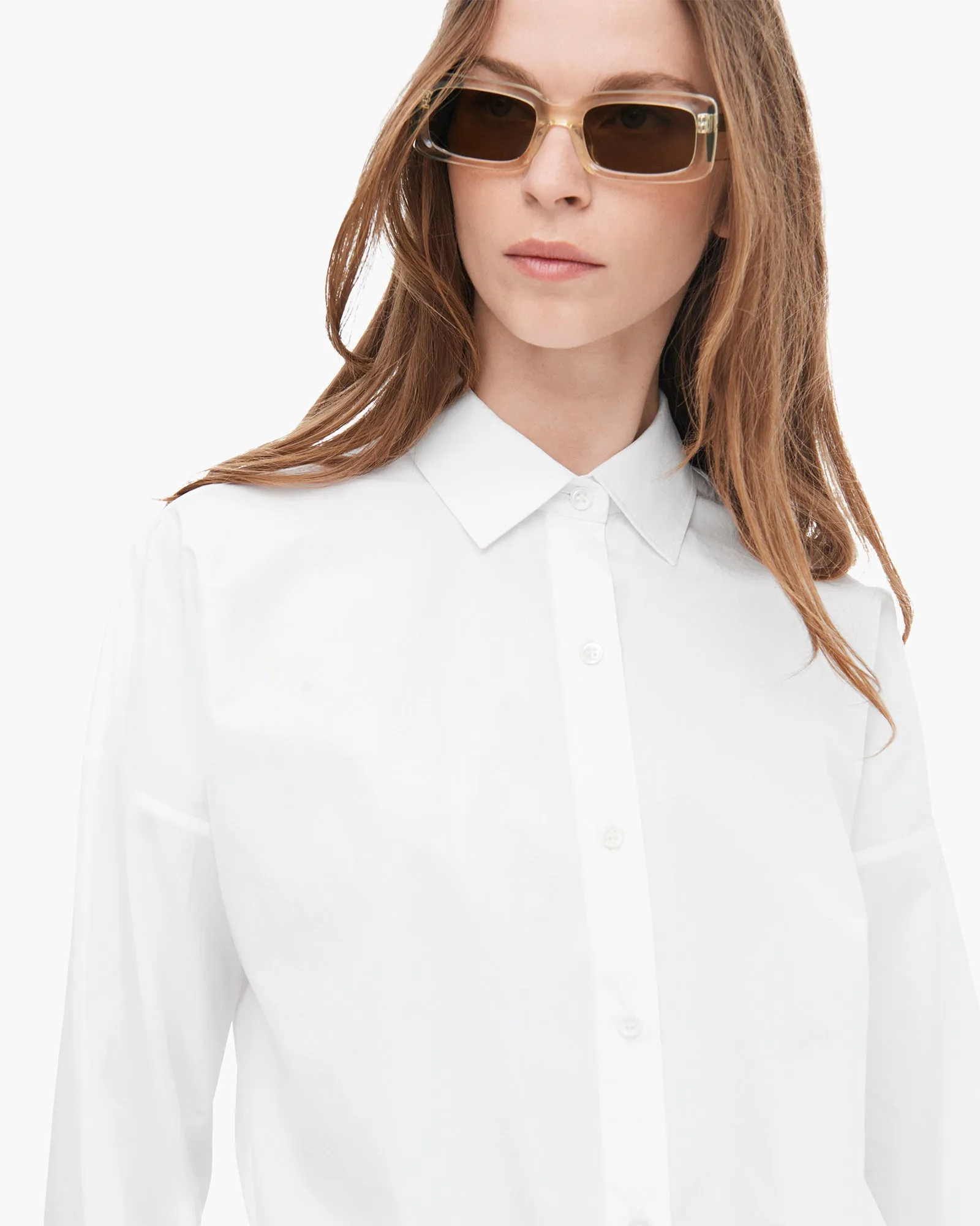 Cocktail Event Cotton Poplin Boyfriend Shirt - White