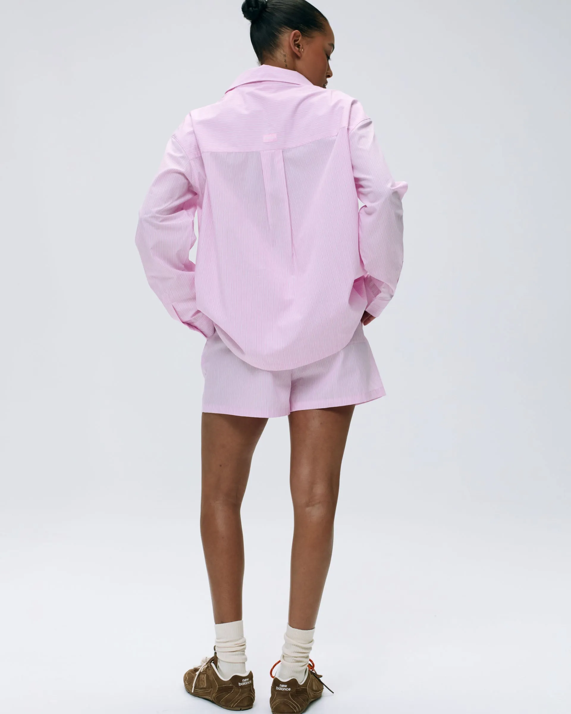 Cotton Stripe Boxer Shorts - Pink/White DoubleLayeredKnees