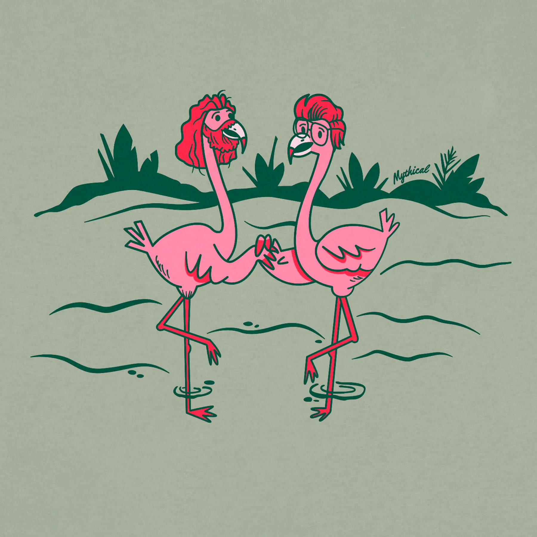 Adaptable Holiday Outfit Style Fl-amigos Tee (Sage)