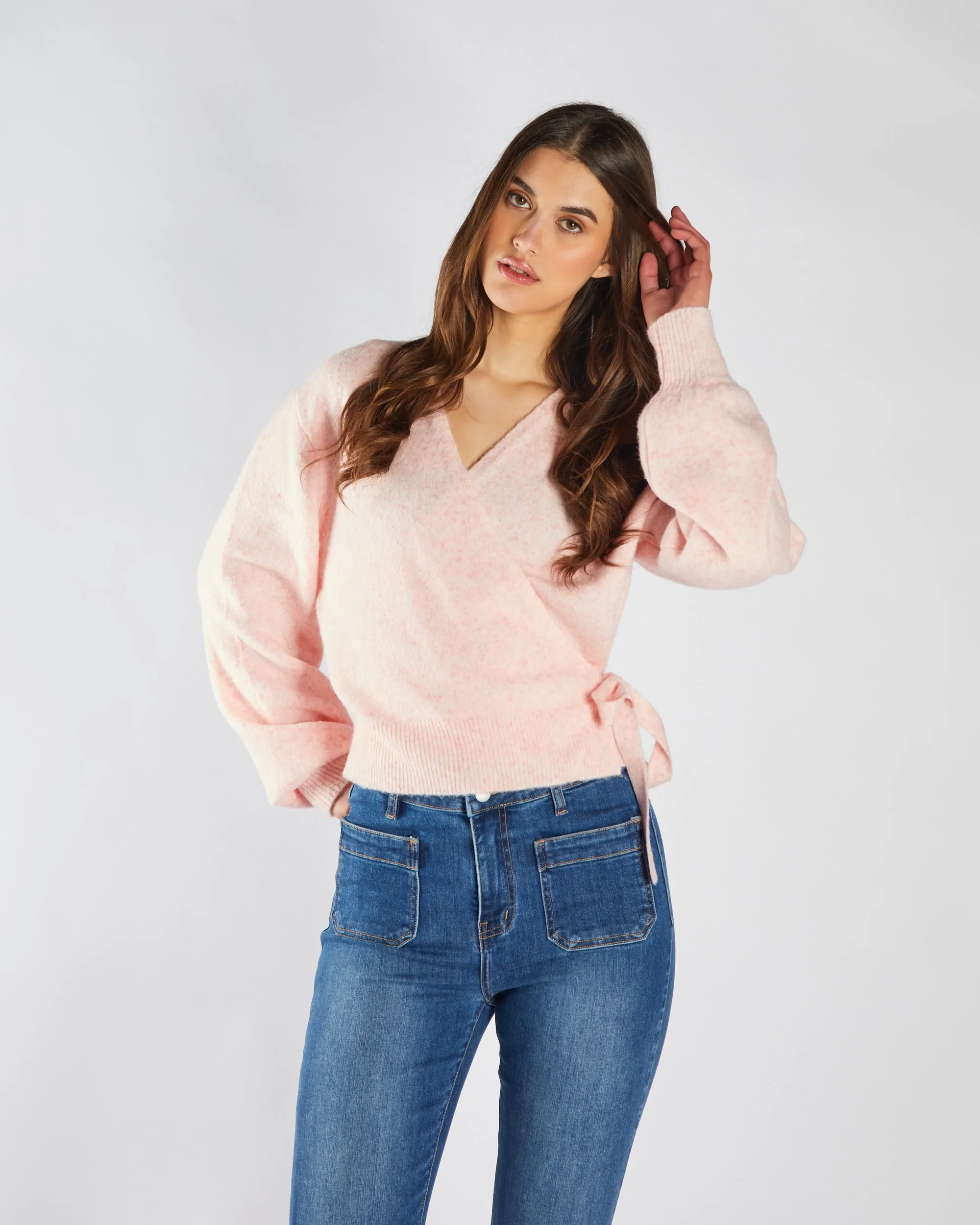 Feliza Knit Pink Merino Wool Crisp Texture