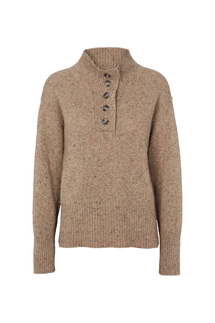 Puzzle H. Neck - Greige Layered Edge Trim