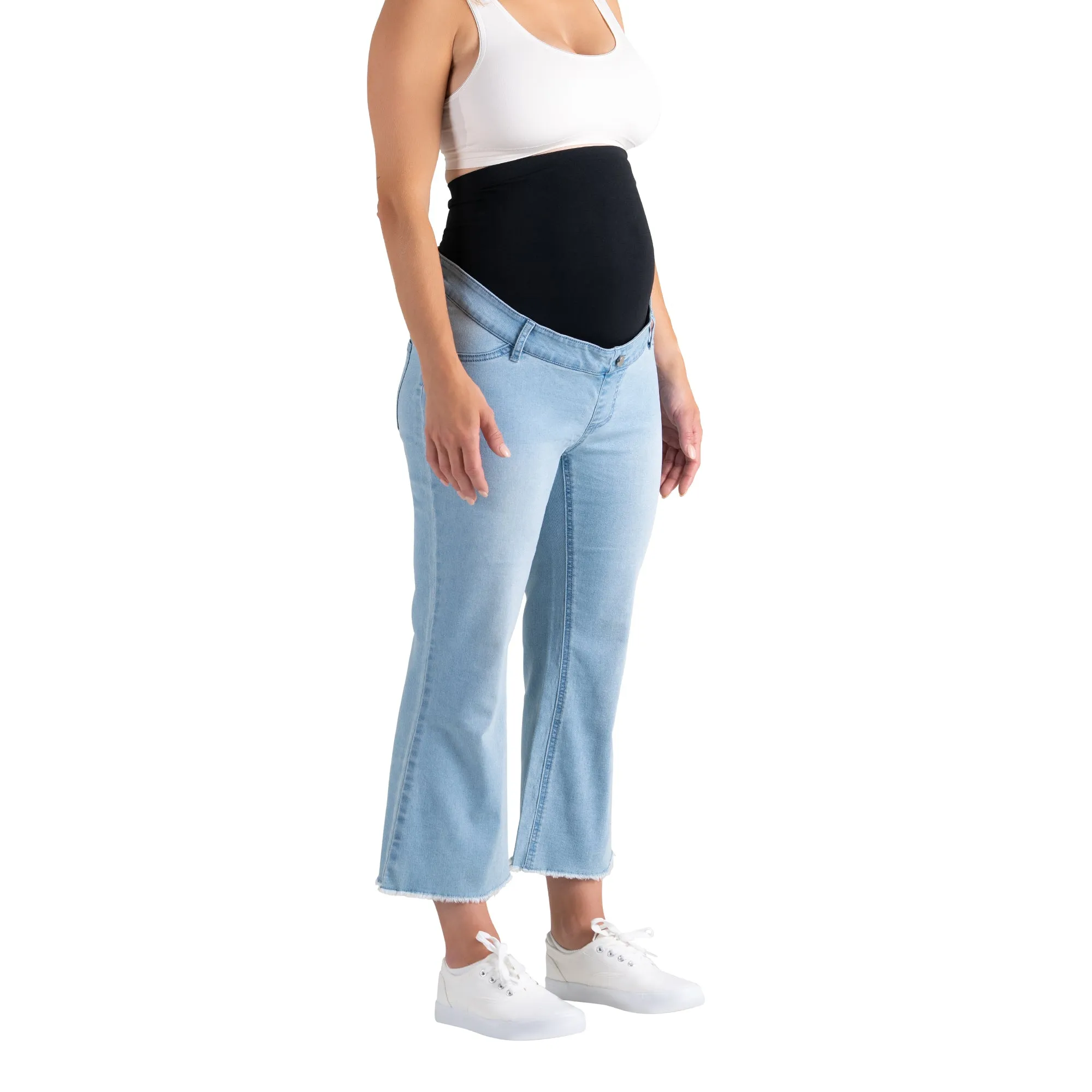 baby arrival Crop Flare Jean