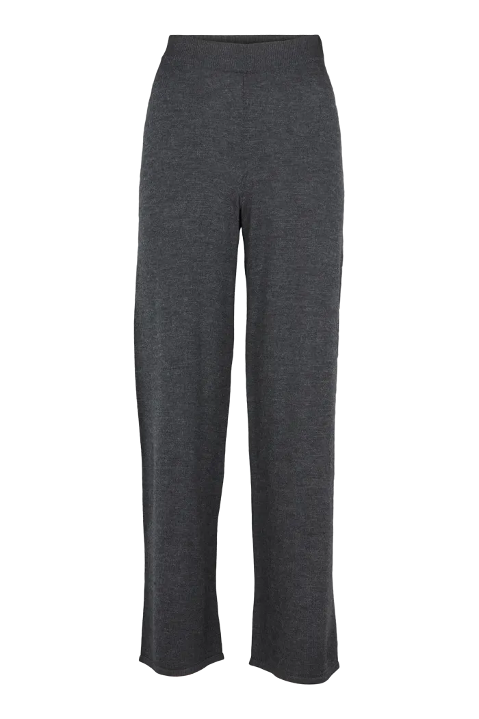 Wrinkle resistant fabric Vera Wide Pants - Dark Grey Mel.
