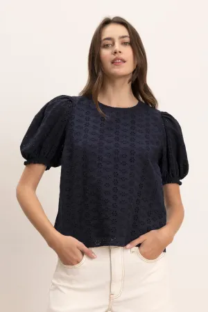 DALYN EYELET TOP Comfortable Design Bold Graphics