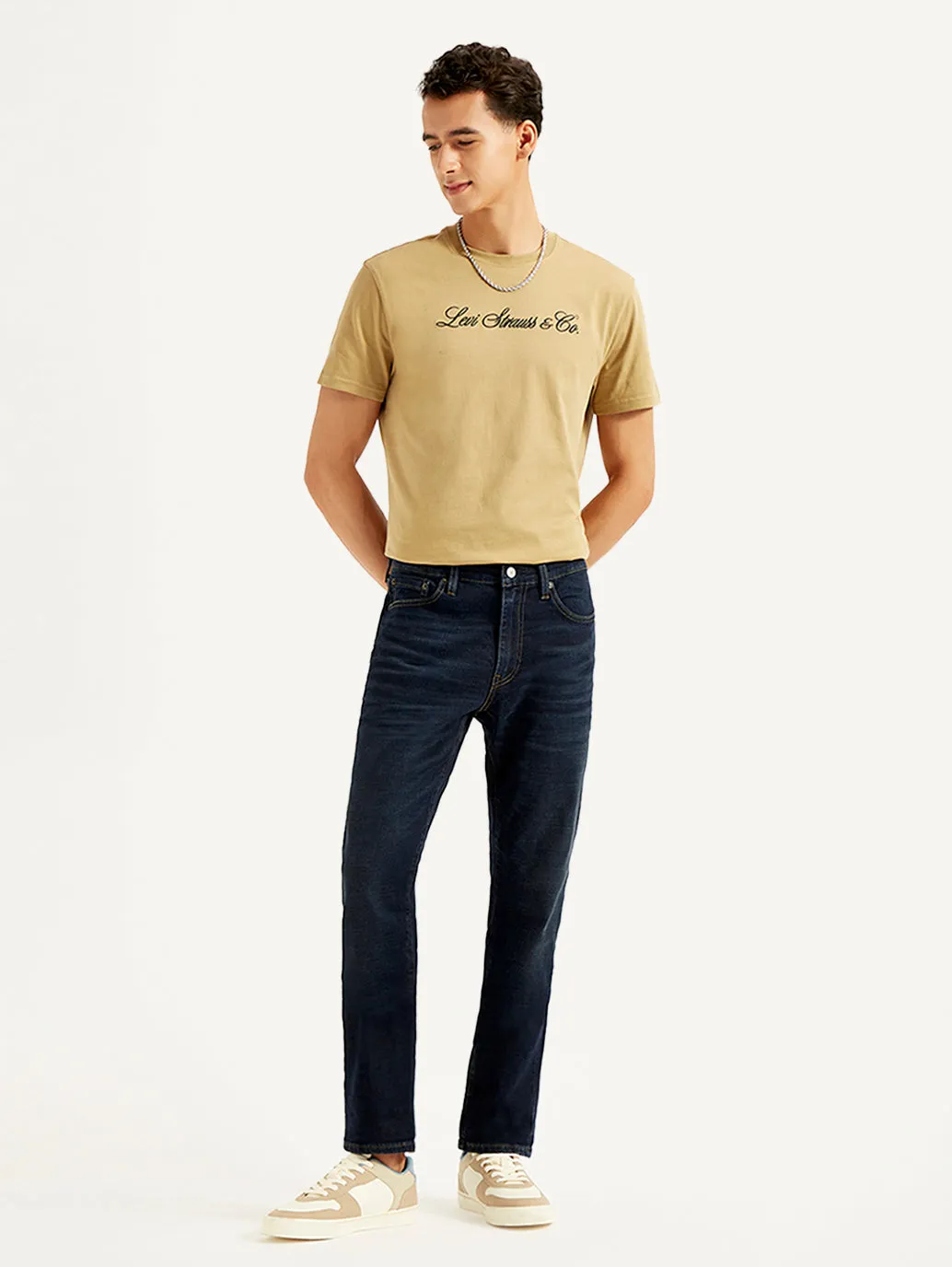 Weather Friendly Men's 511 Navy Blue Slim Fit Mid Rise Jeans