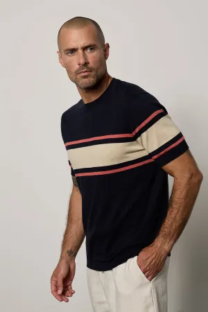 Relaxed Style Cozy Design DEXTER LINEN BLEND STRIPED CREW