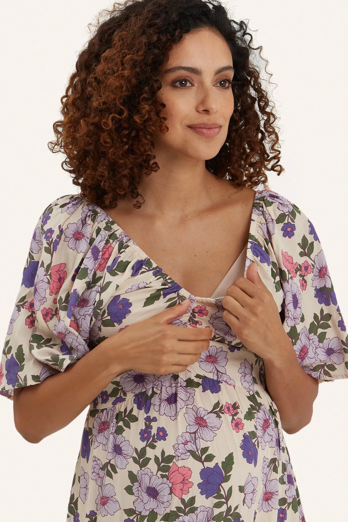 Gracie Dress side slit dress baby carrier compatible