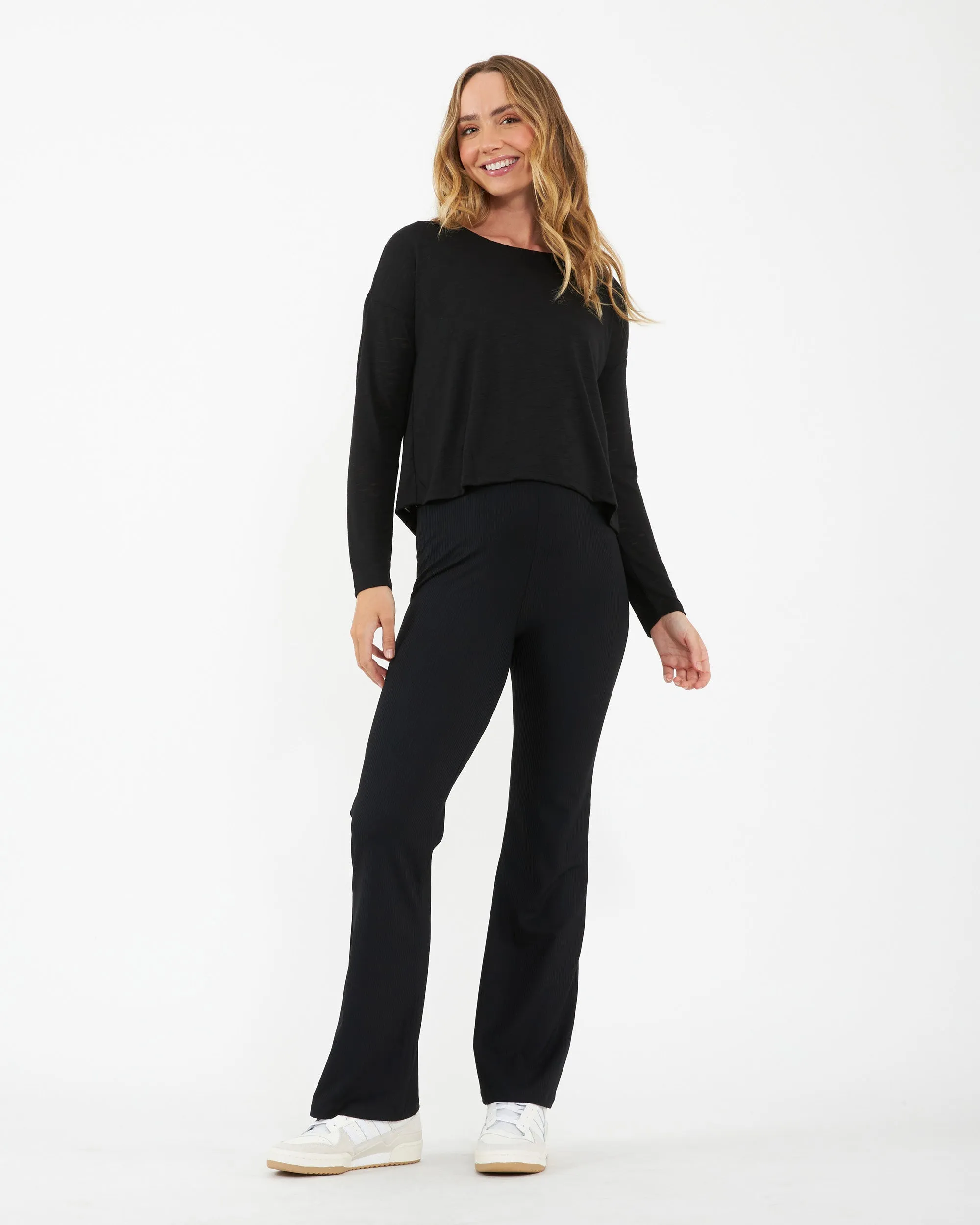 Jazmin Long Sleeve Nursing Top Black hospital stay