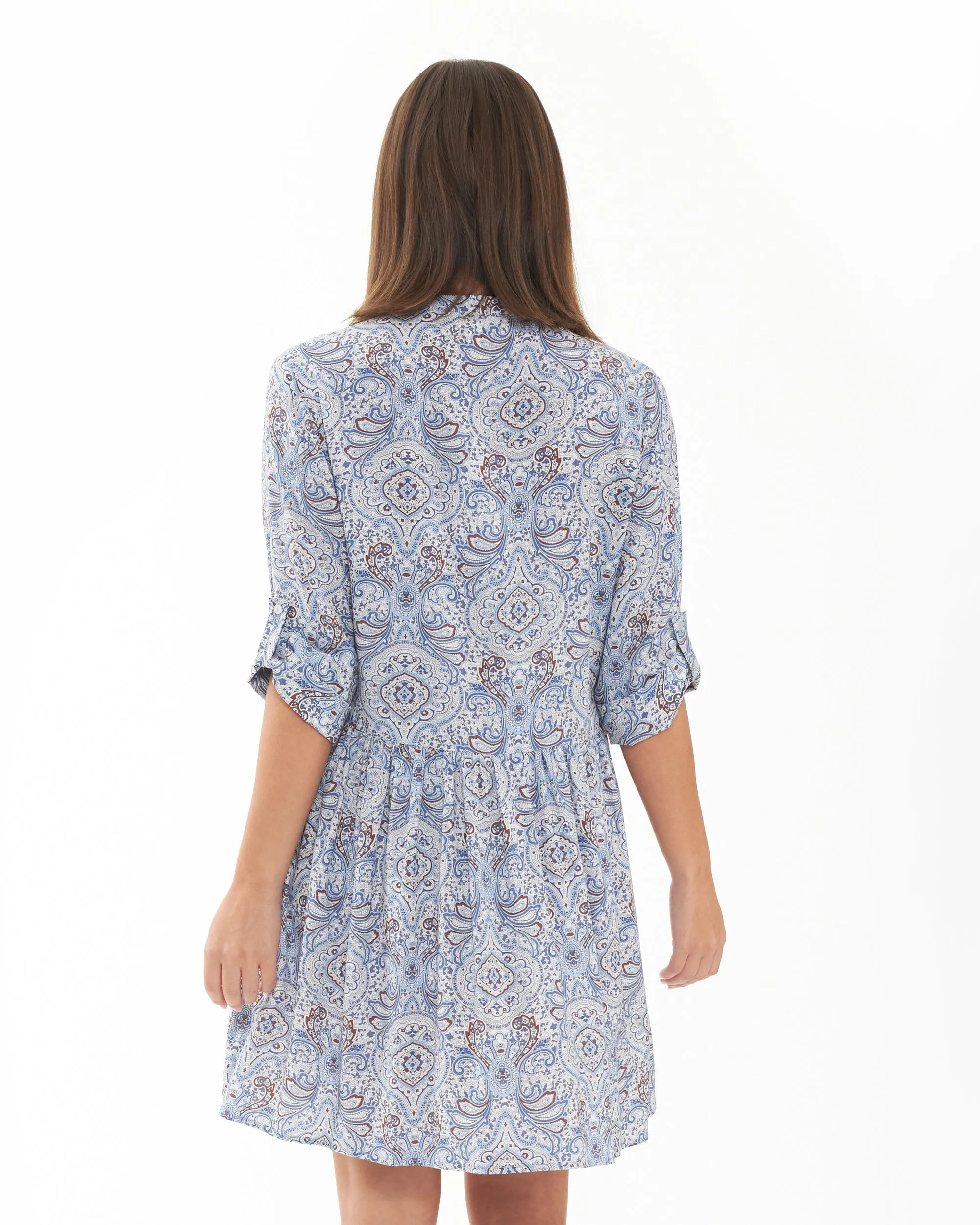 mom's choice Celest Button Through Dress Lapis