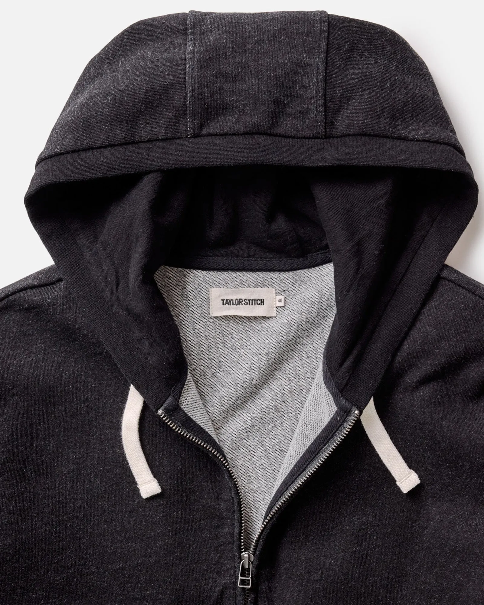 Easy Comfort Clean Outer The Apres Zip Hoodie in Black Indigo Terry