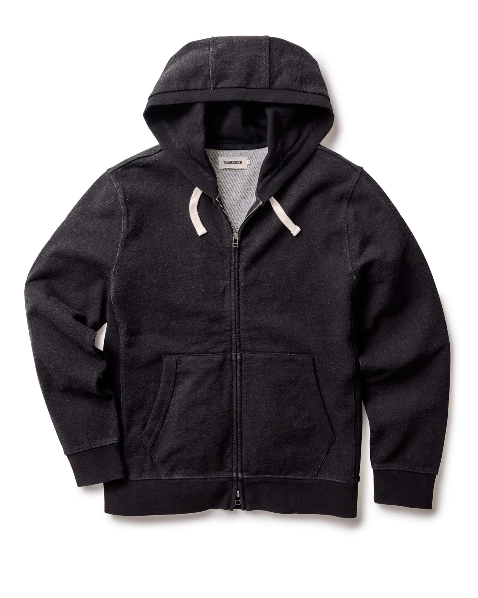 The Apres Zip Hoodie in Black Indigo Terry AdjustableHem