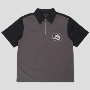 Sustainable Material Pass~Port Glyph Packers 1/4 Zip Shirt - Black