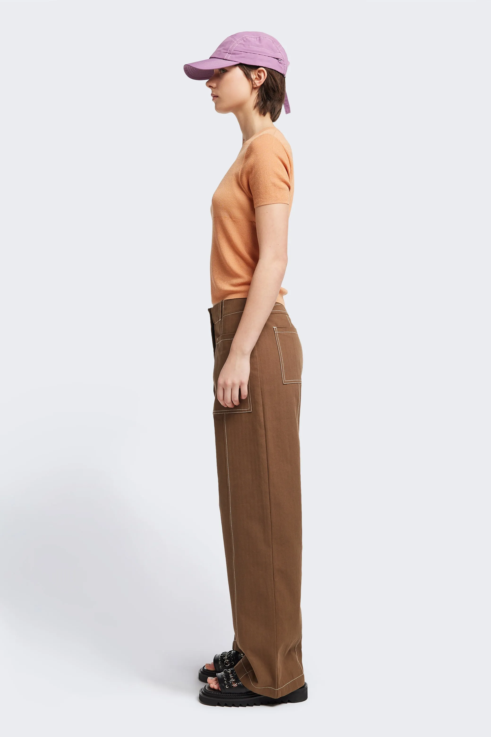 Break Knit Top Pale Orange LowImpact Knitting