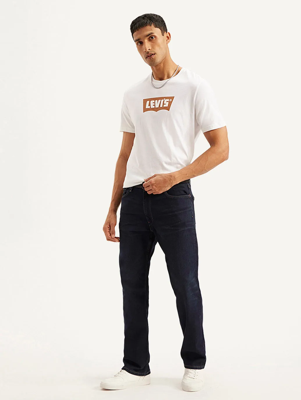 All Day Wear Men's 555 Navy Blue Relaxed Straight Mid Rise Utility  Jeans