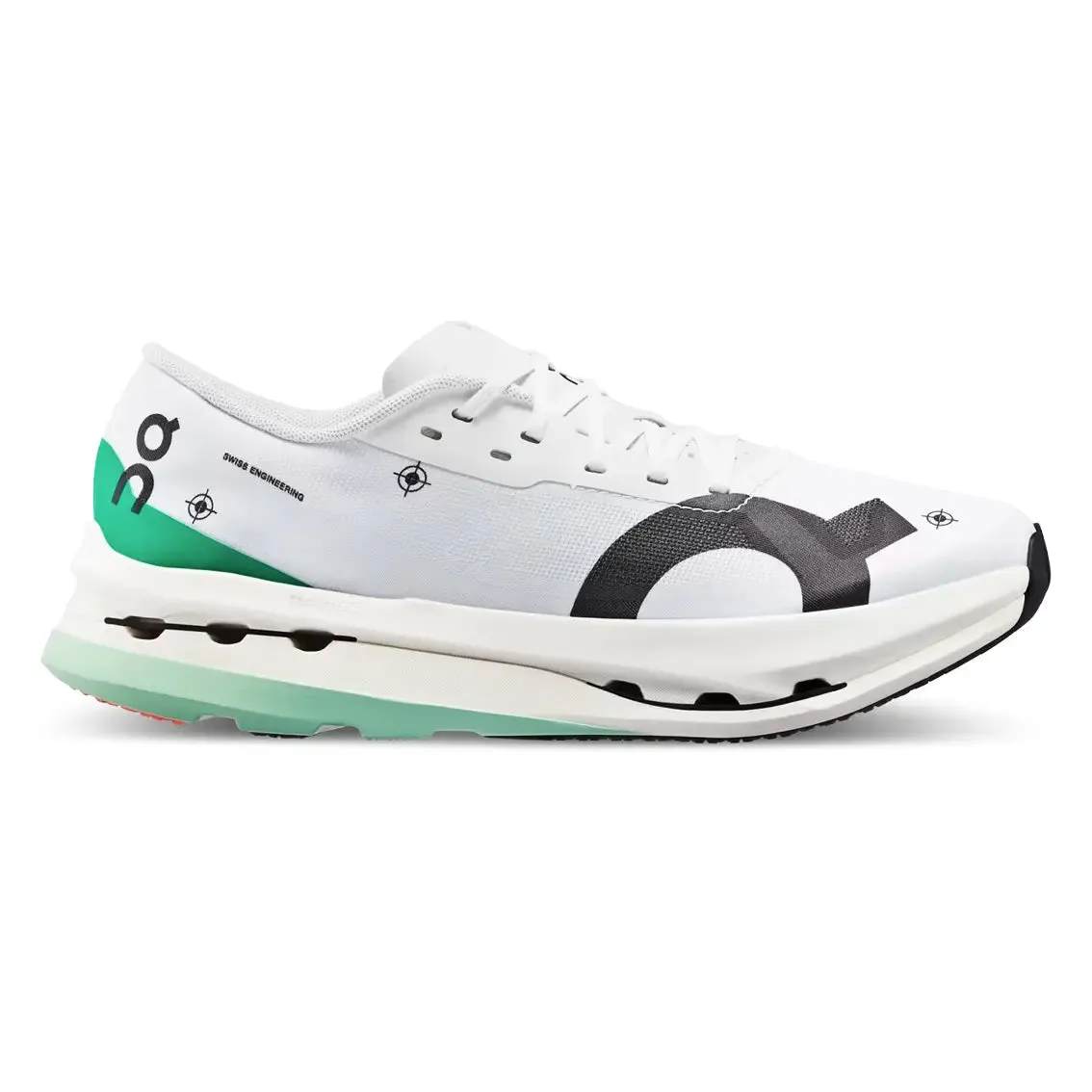 running in a delta area shoes Wide Platform Base Mens On Running Cloudboom Echo 3 - Undyed White / Mint