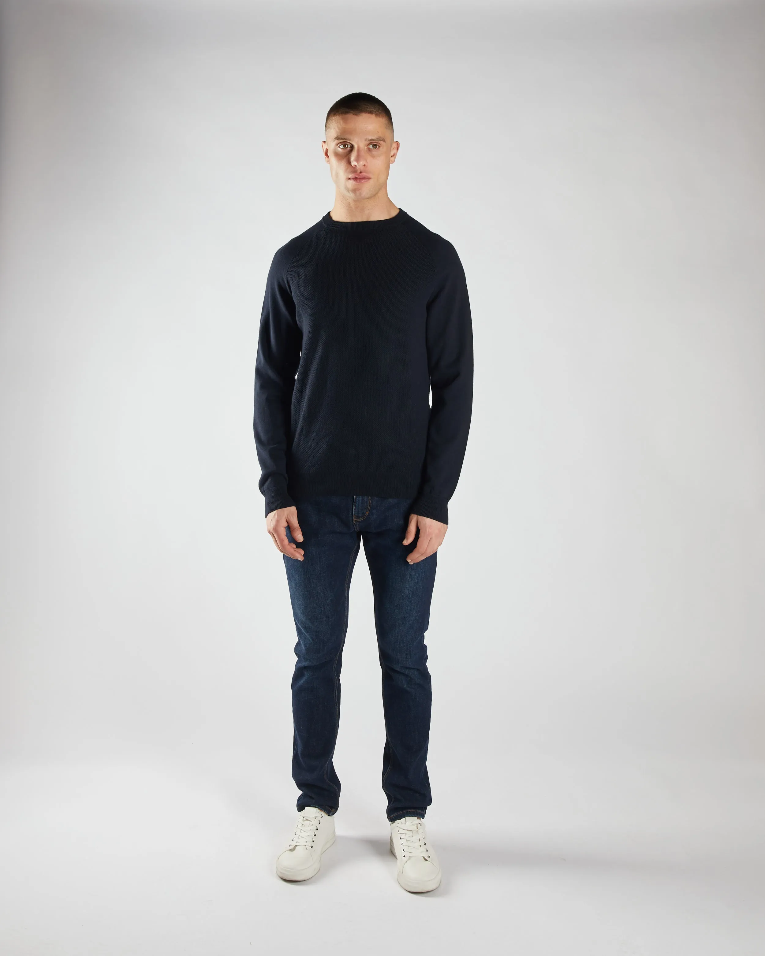 Ribbed Hem Detail Preston Sweater Midnight Blue
