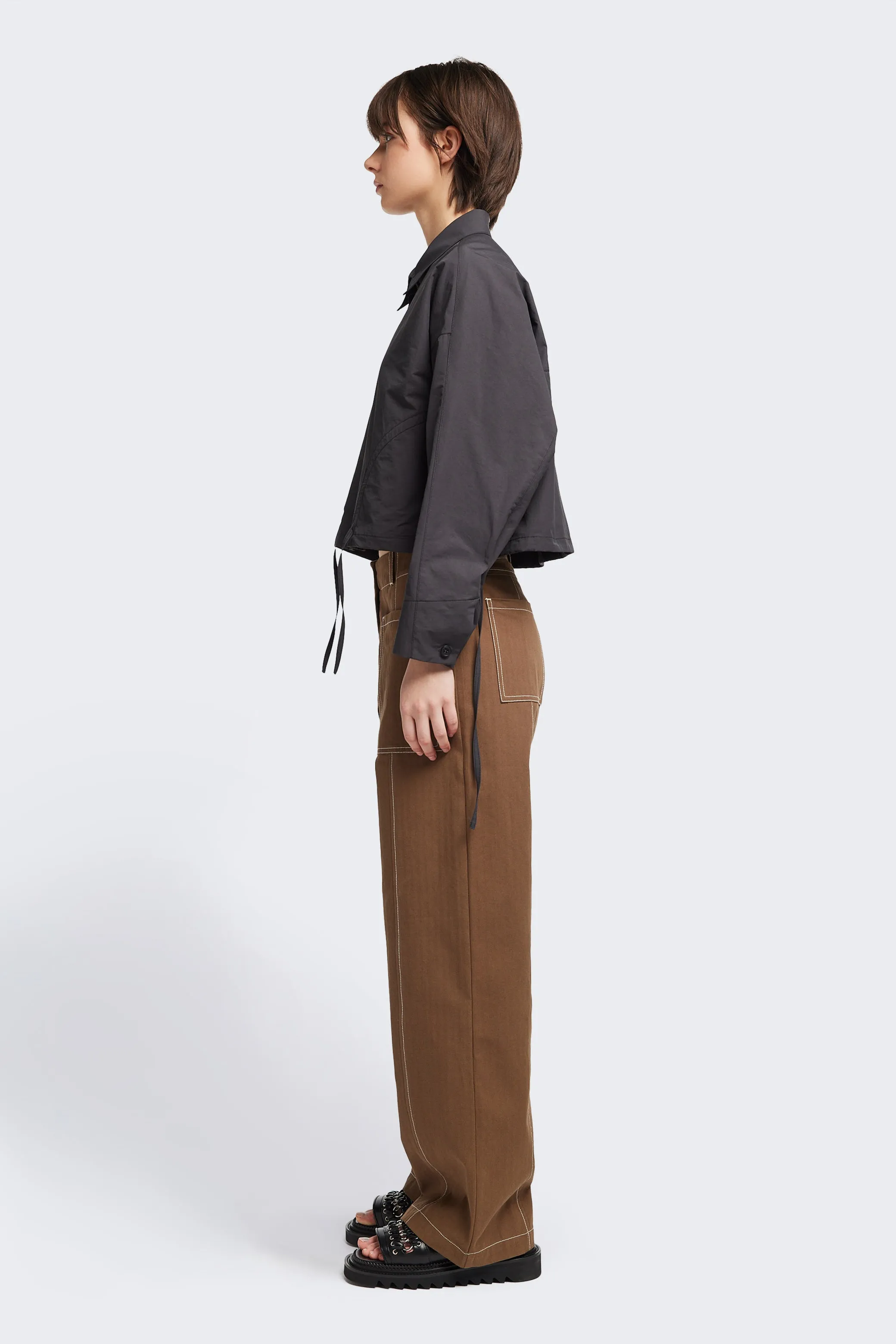 Dusk Crop Shirt Black Seasonal Fashion