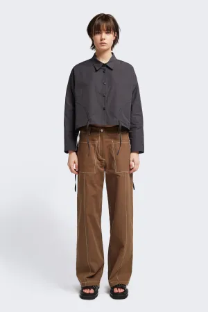 Dusk Crop Shirt Black Unique Design Comfortable Layer