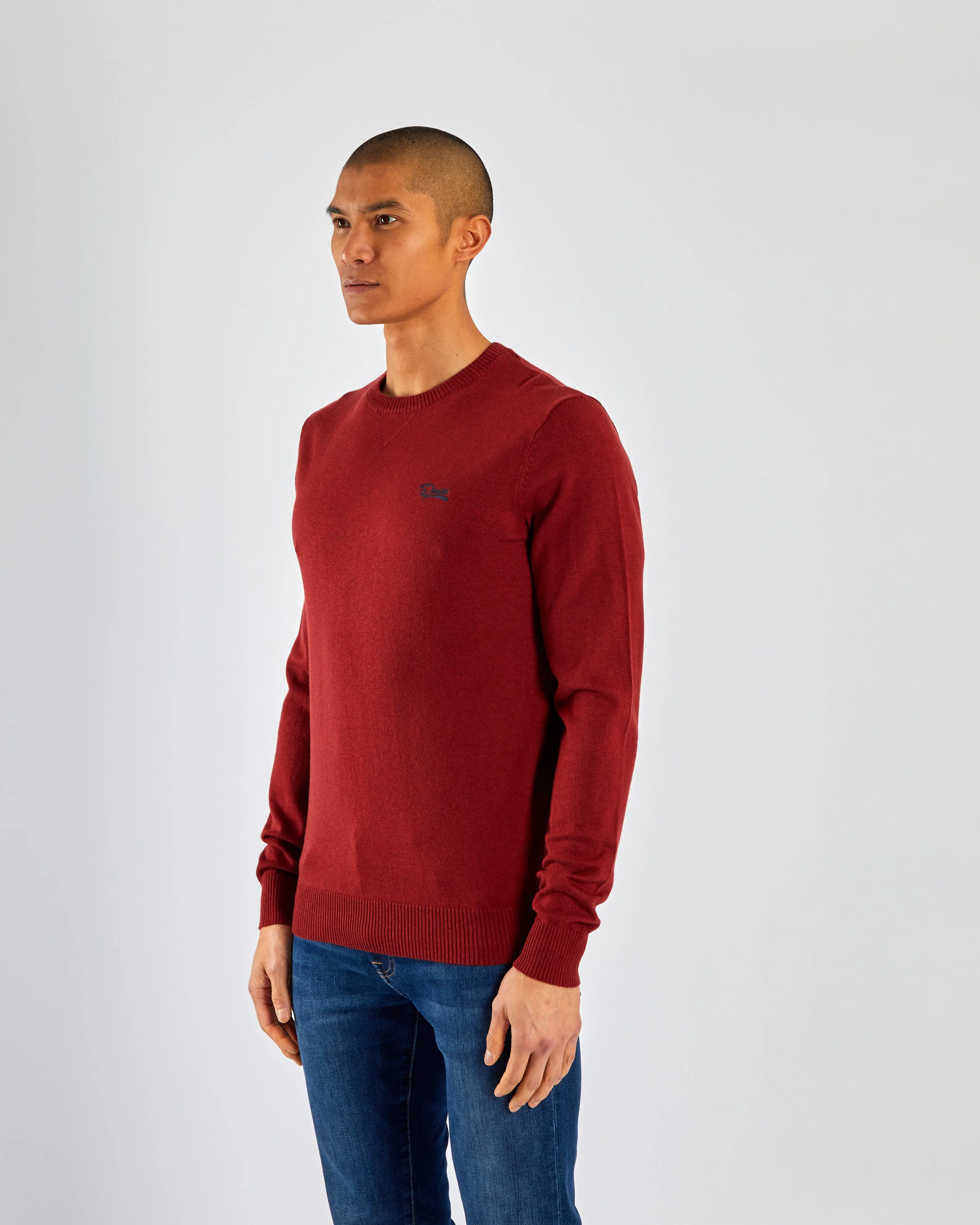 Natural Fiber Composition Lightweight Fabric Dylan Round Neck Havana Red Marl