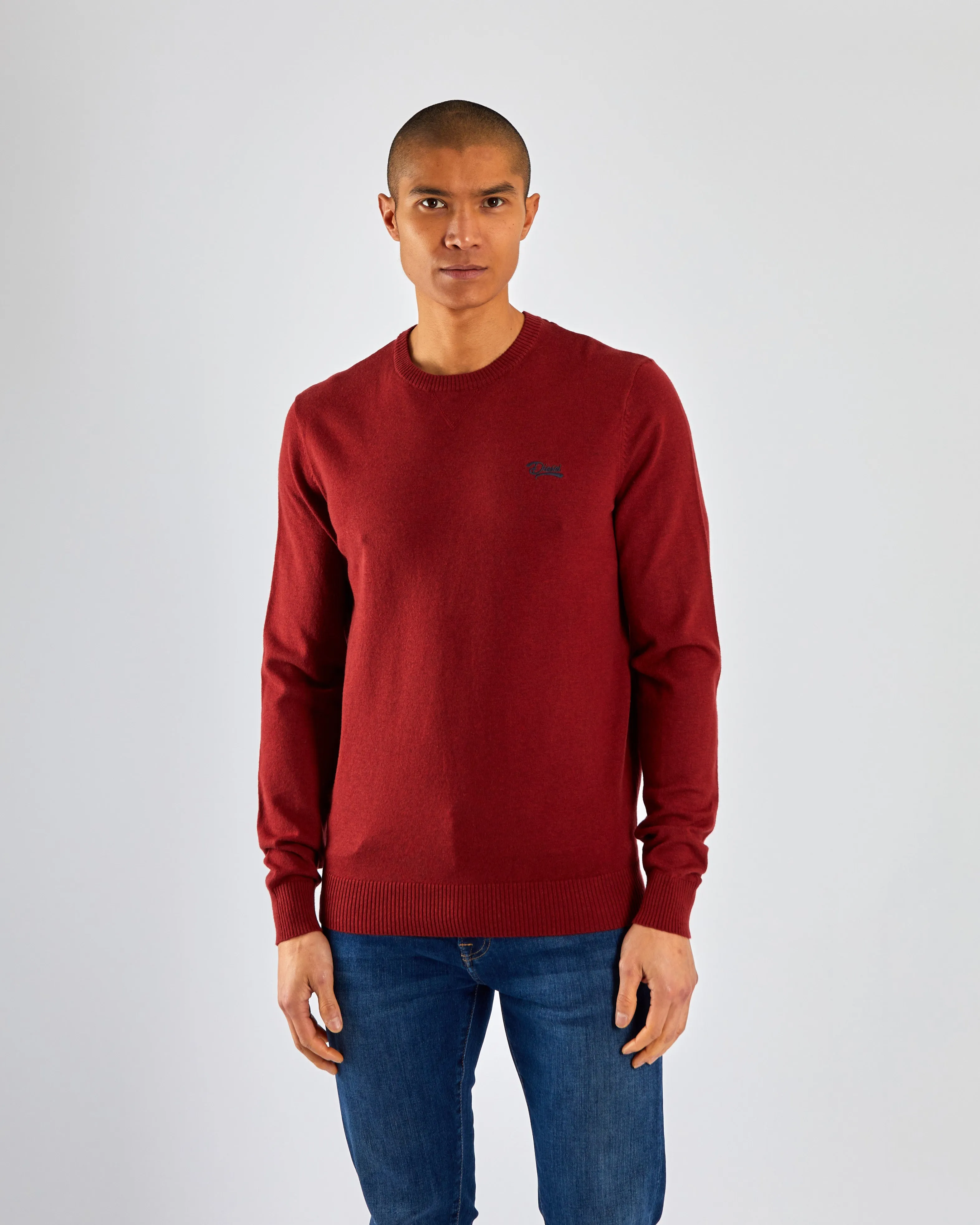 Dylan Round Neck Havana Red Marl Modern Silhouette Versatile Layer