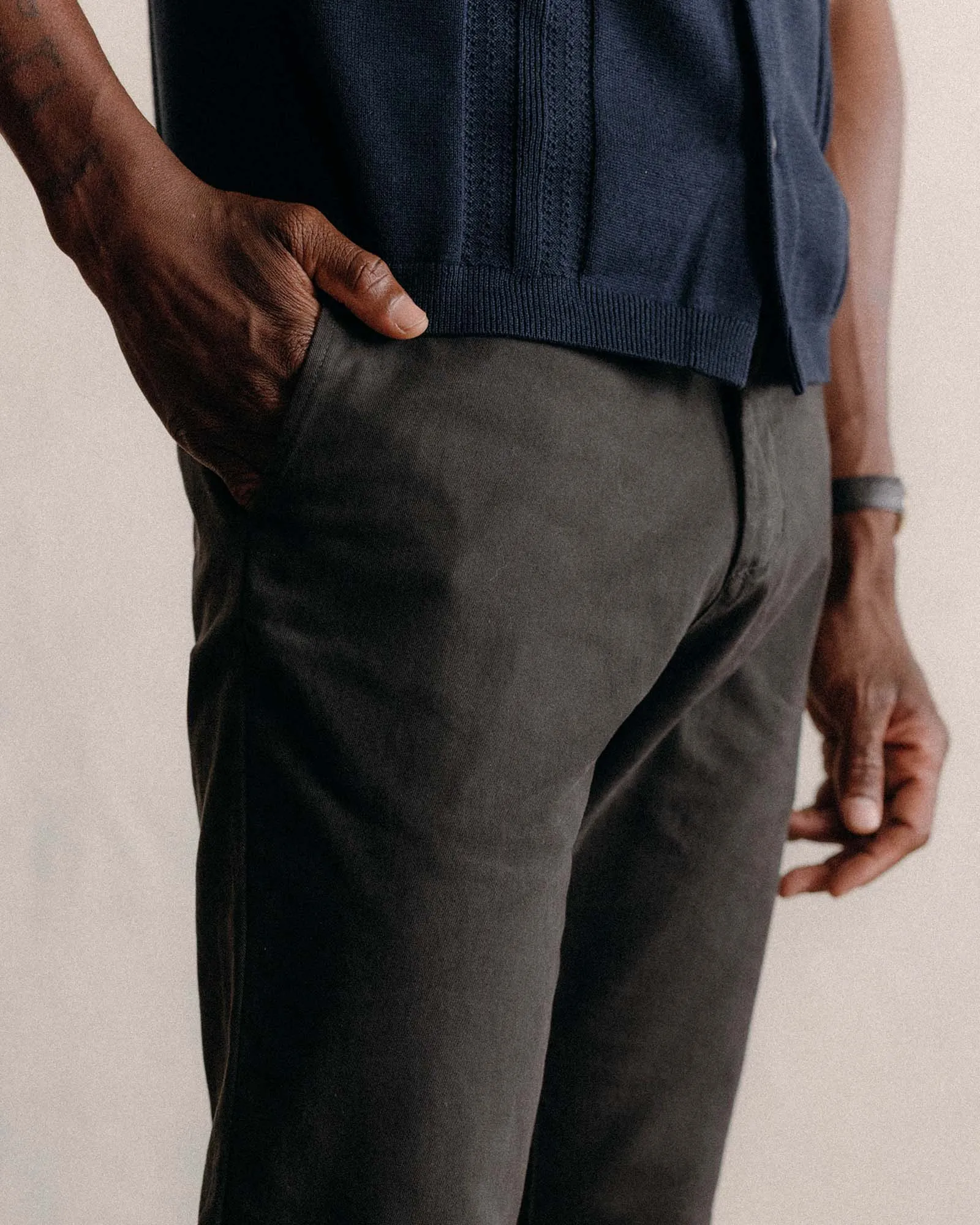 The Democratic Foundation Pant in Organic Faded Black Effortless Fit Quick Conversion Hem
