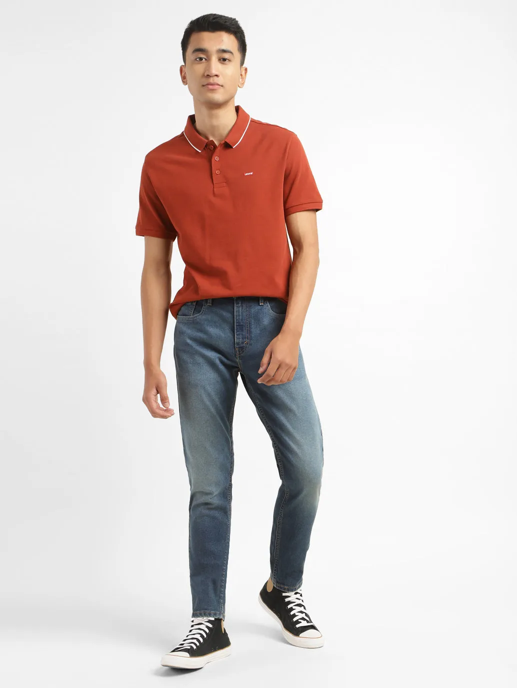 Men's 512 Blue Slim Tapered Fit Mid Rise Jeans Trend Design All Day Comfort