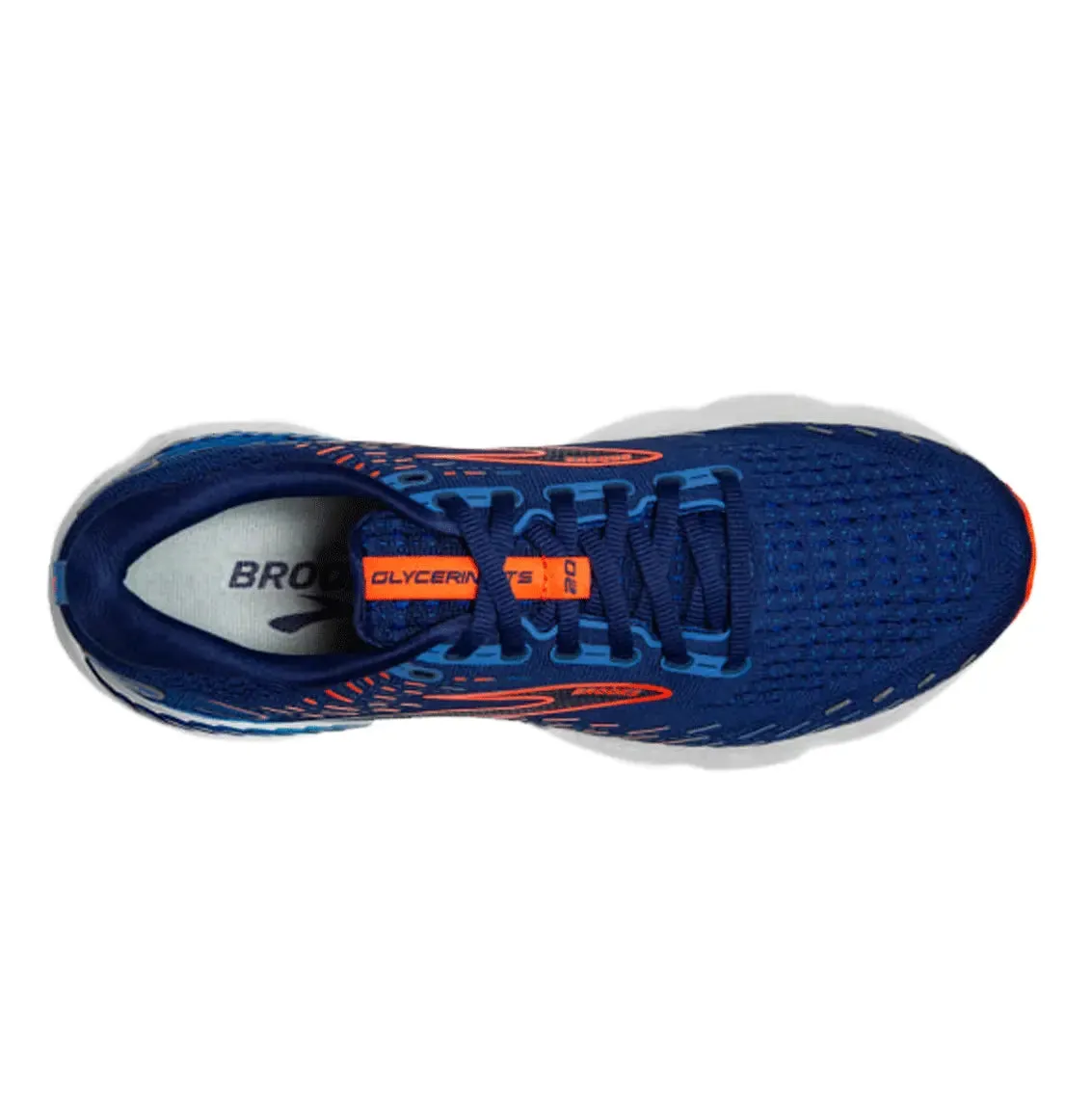 Mens Brooks Glycerin GTS 20 (Wide) -  Blue Depths/Palace blue/Orange Resort Mood Anti Slip